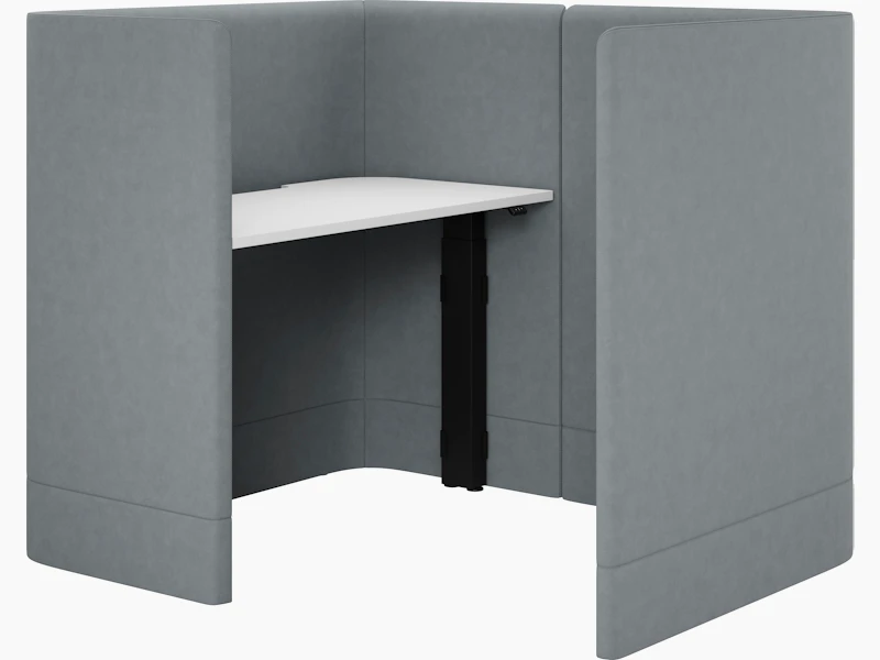 Grey NaughtOne Pullman Height Adjustable Deskpod 3/4 angleview