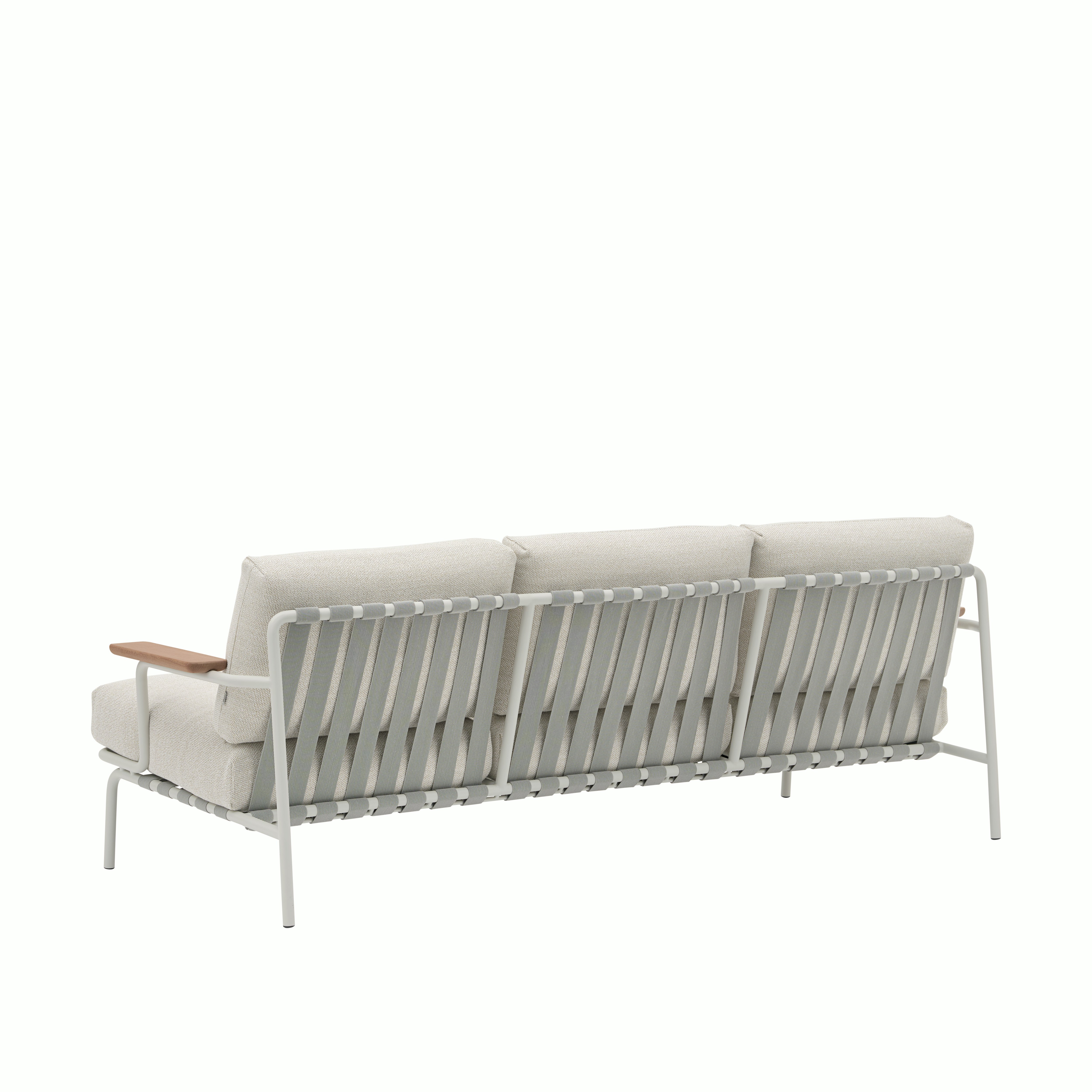 Settle Outdoor Sofa - Three Seater, Grey, Laze, Natural