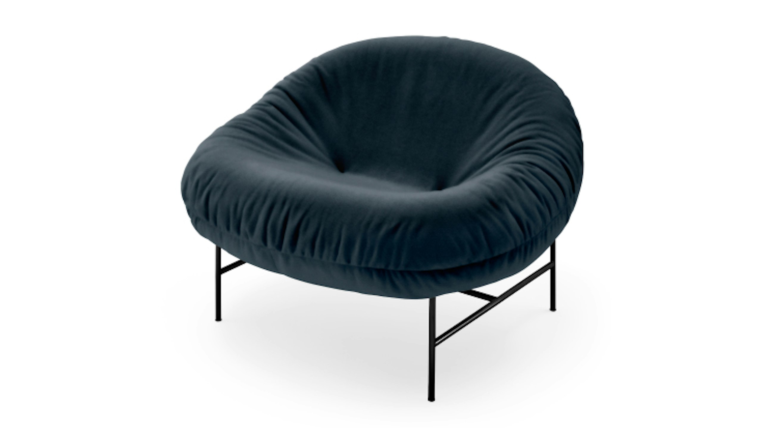 Dark blue Bun Lounge Chair by Knoll.