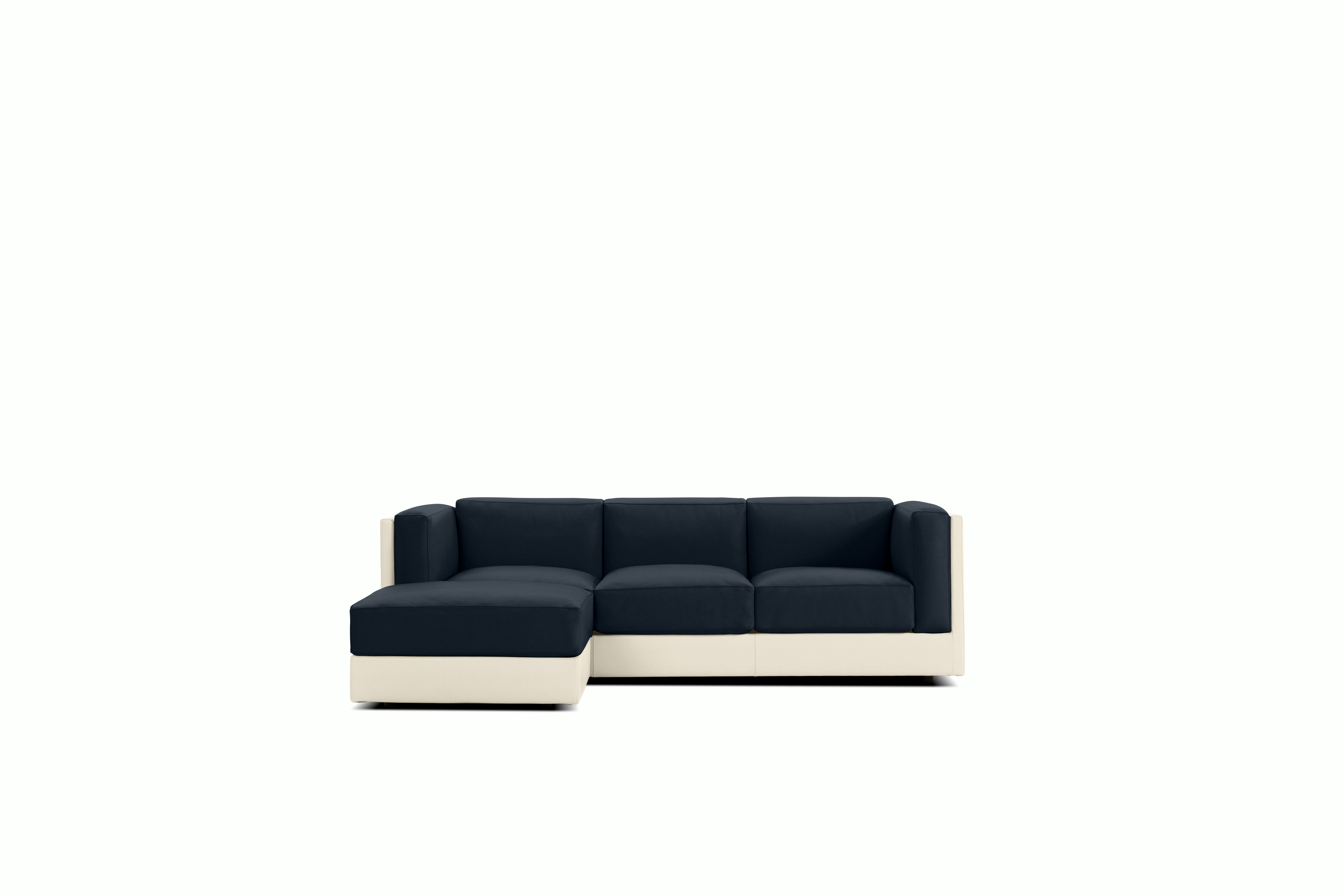 Symme Sectional Chaise - Leather Frame,  Prone Leather,  Lotus,  Prone Leather,  Sail