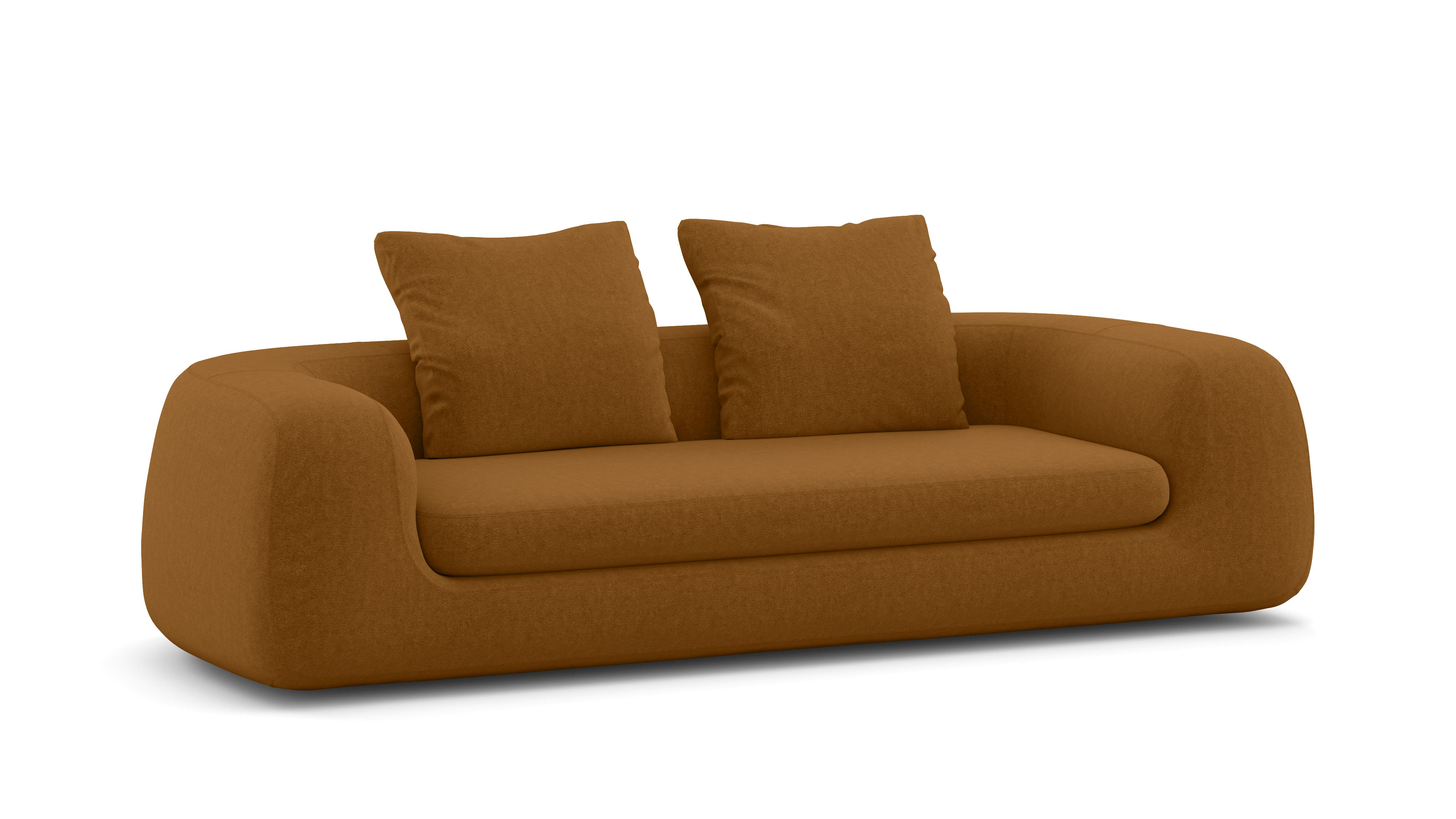 A Atlason Americano Sofa in Camel viewed from an angle.