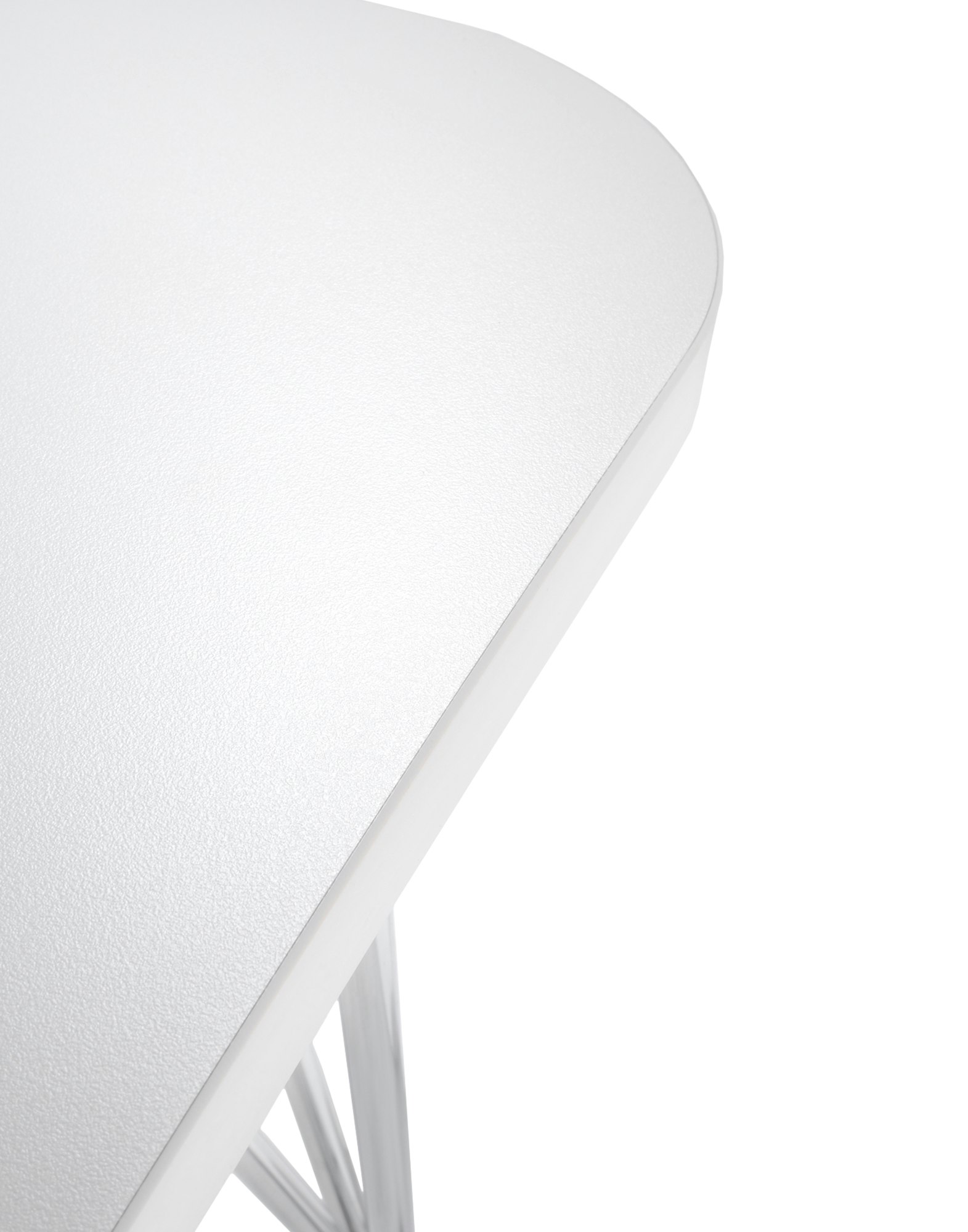 Max Desk - 160x80cm White Zinc Top, Chrome Base, Casters