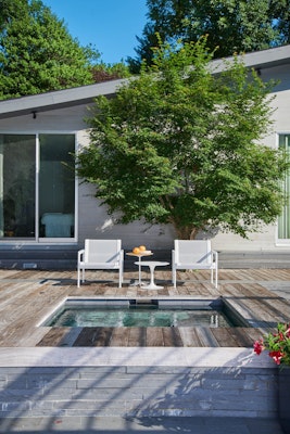 Saarinen Vetro Bianco Outdoor Side Table, Schultz Petal Side Table