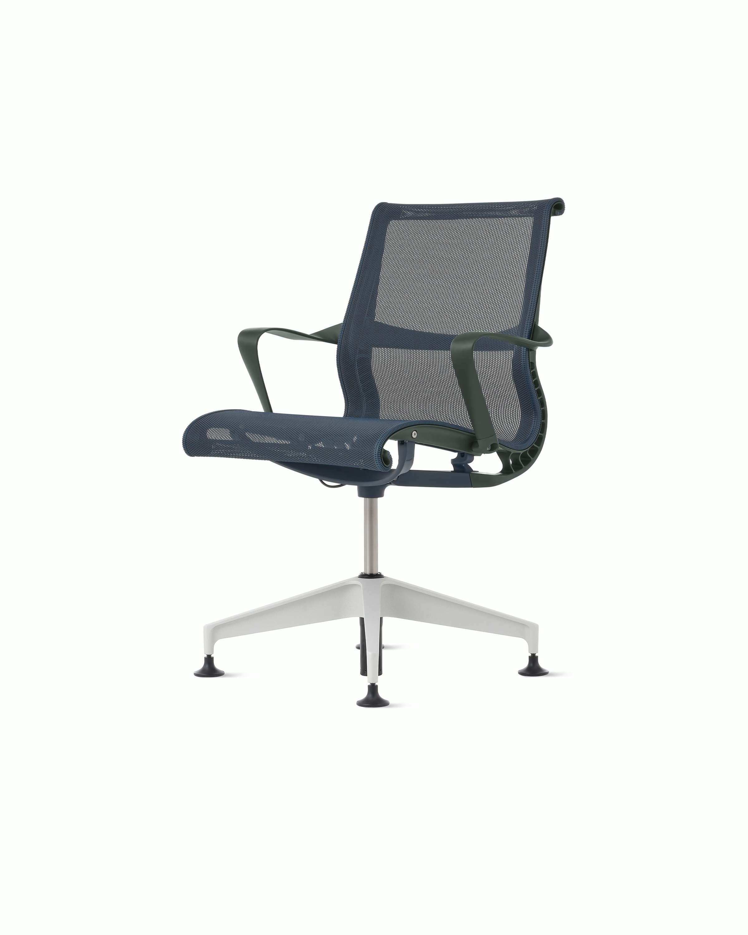 Setu Side Chair - Ribbon Arms,  Intercept,  Nightfall,  Carbon,  Silver Alloy,  Glide