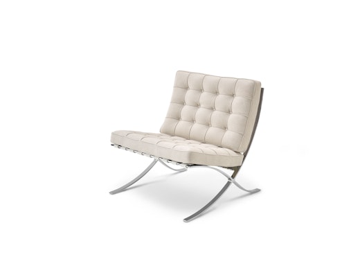 Barcelona Chair in Haven - Ivory, Polished Stainless Steel Barcelona Chair