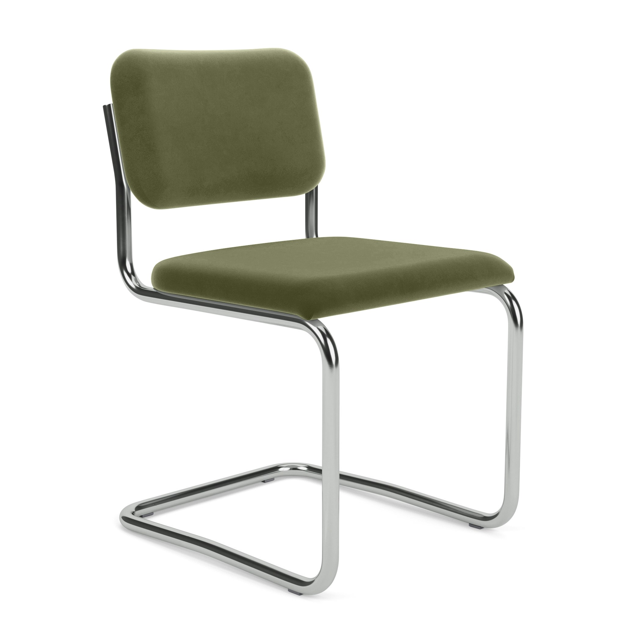 Cesca Side Chair - Knoll Velvet,  Sage