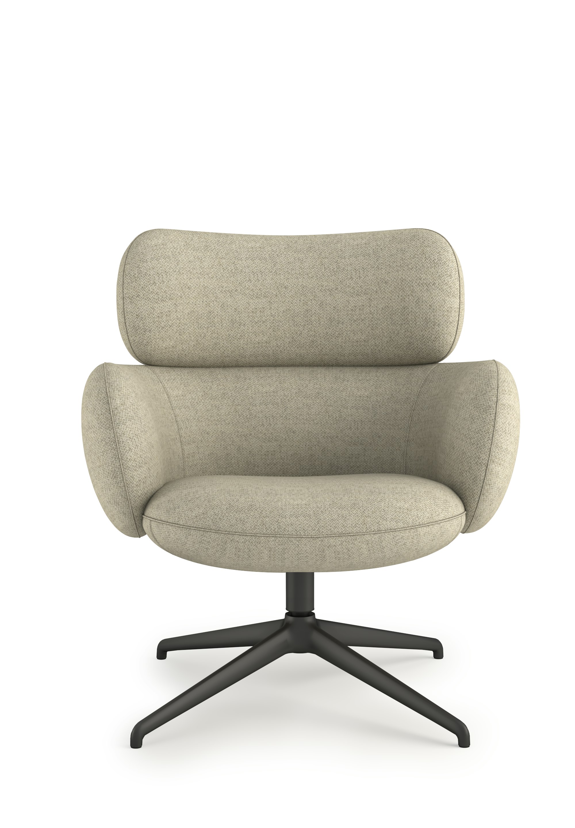 Blis Swivel Chair - Black, Pecora, Cream