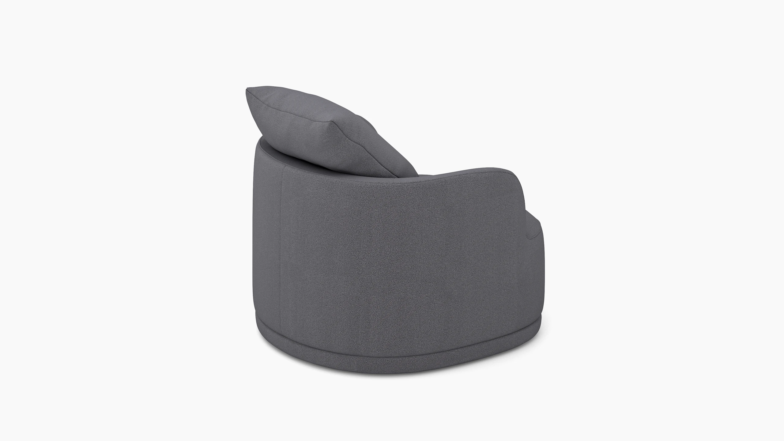 A Atlason Composed Swivel Chair in Cornerstone Viewed from behind.