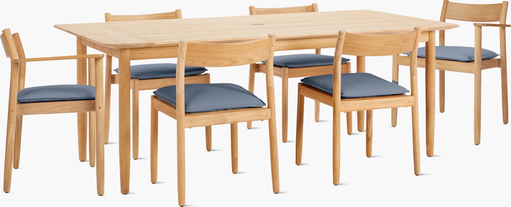 Terassi Dining Set - 2 Armchairs & 4 Side Chairs,  Heritage Sky,  FSC Certified, FSC Certified