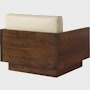 Pawson Drift Lounge Chair in walnut and beige leather (Prone Leather Timbre)