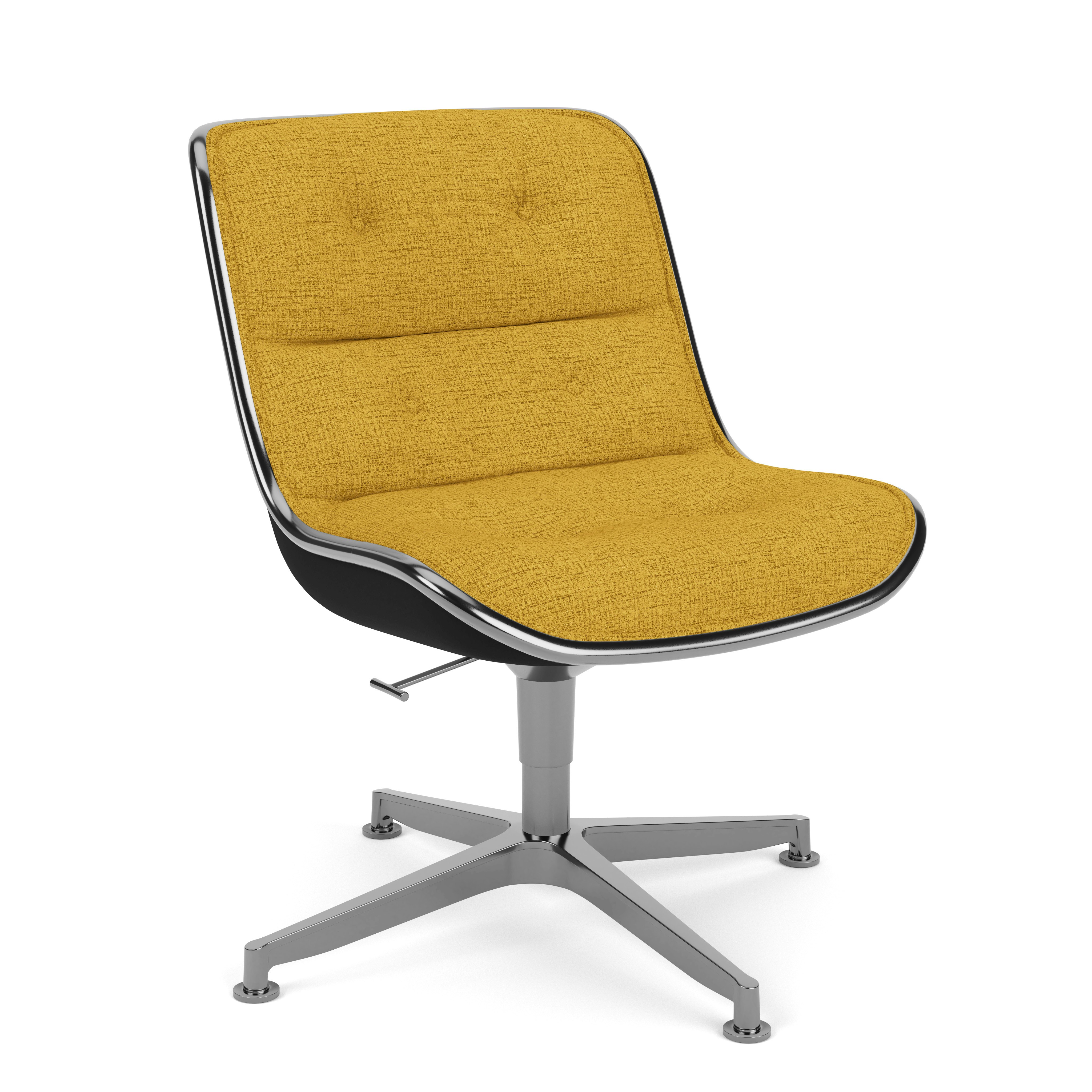 Pollock Executive Side Chair - 4 Star, Polished Aluminum, Diva,  Daffodil