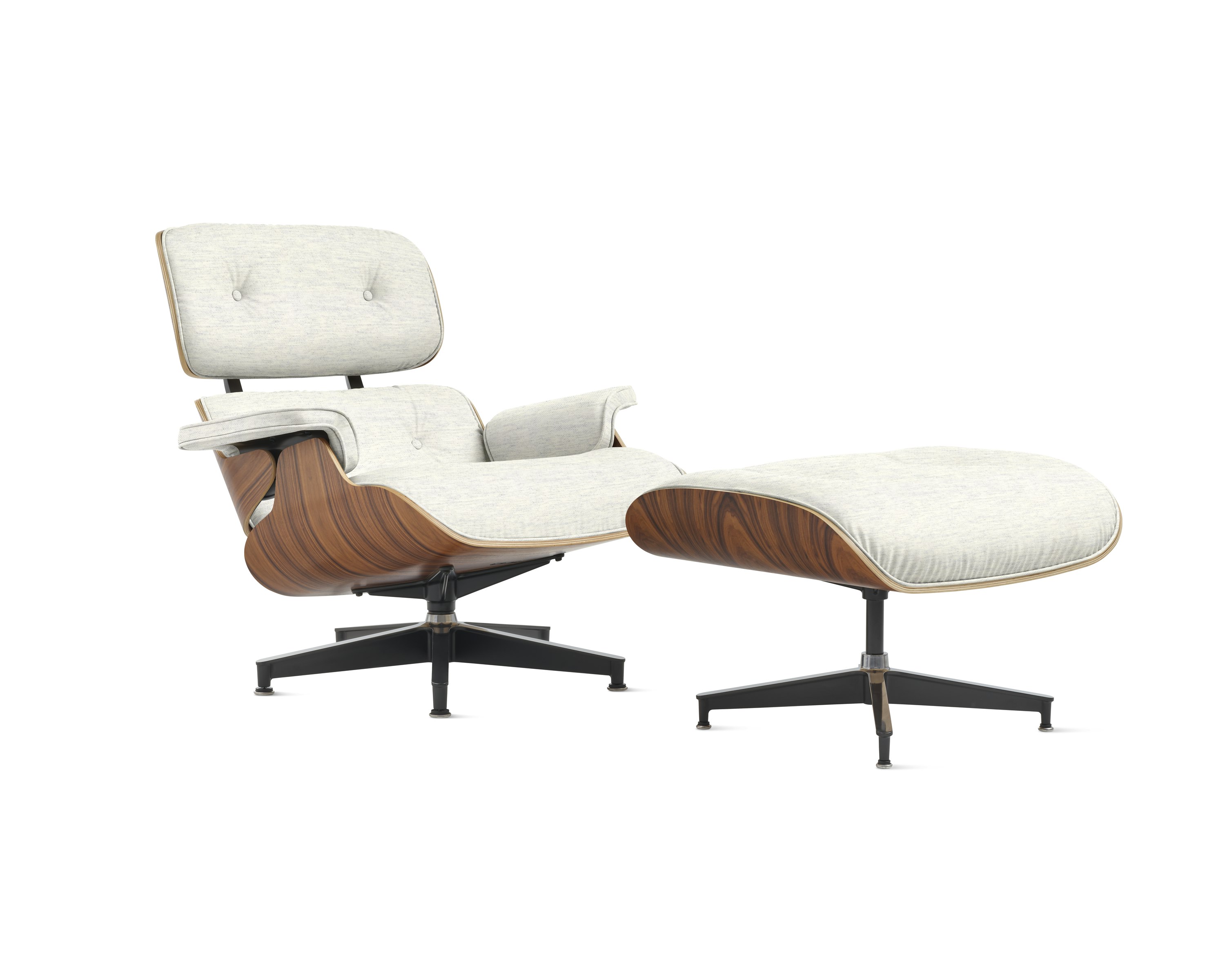 Eames Lounge Chair and Ottoman - Standard or Tall, Santos Palisander, Luce, Brioche