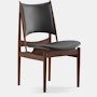 Egyptian Chair - Walnut, Elegance Leather, Black