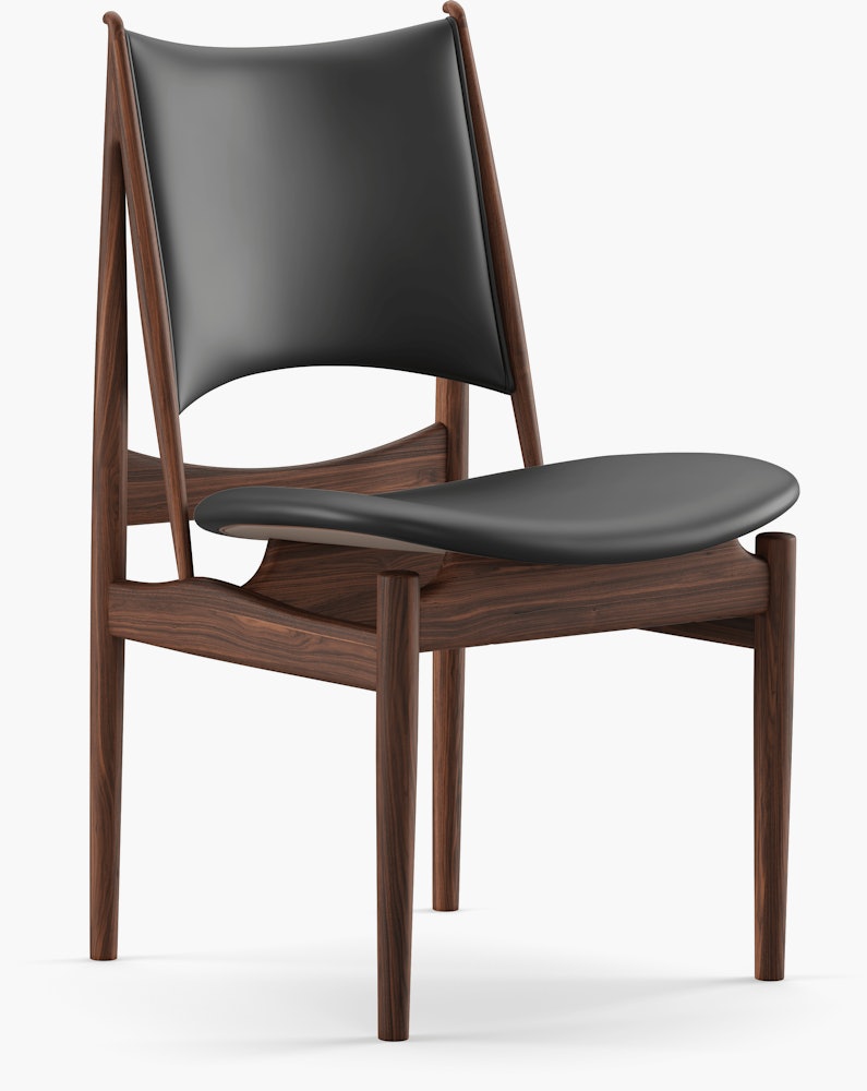 Egyptian Chair - Walnut, Elegance Leather, Black