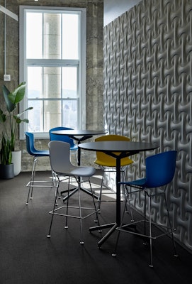 pixel column leg table bar height bertoia molded shell barstool san francisco showroom