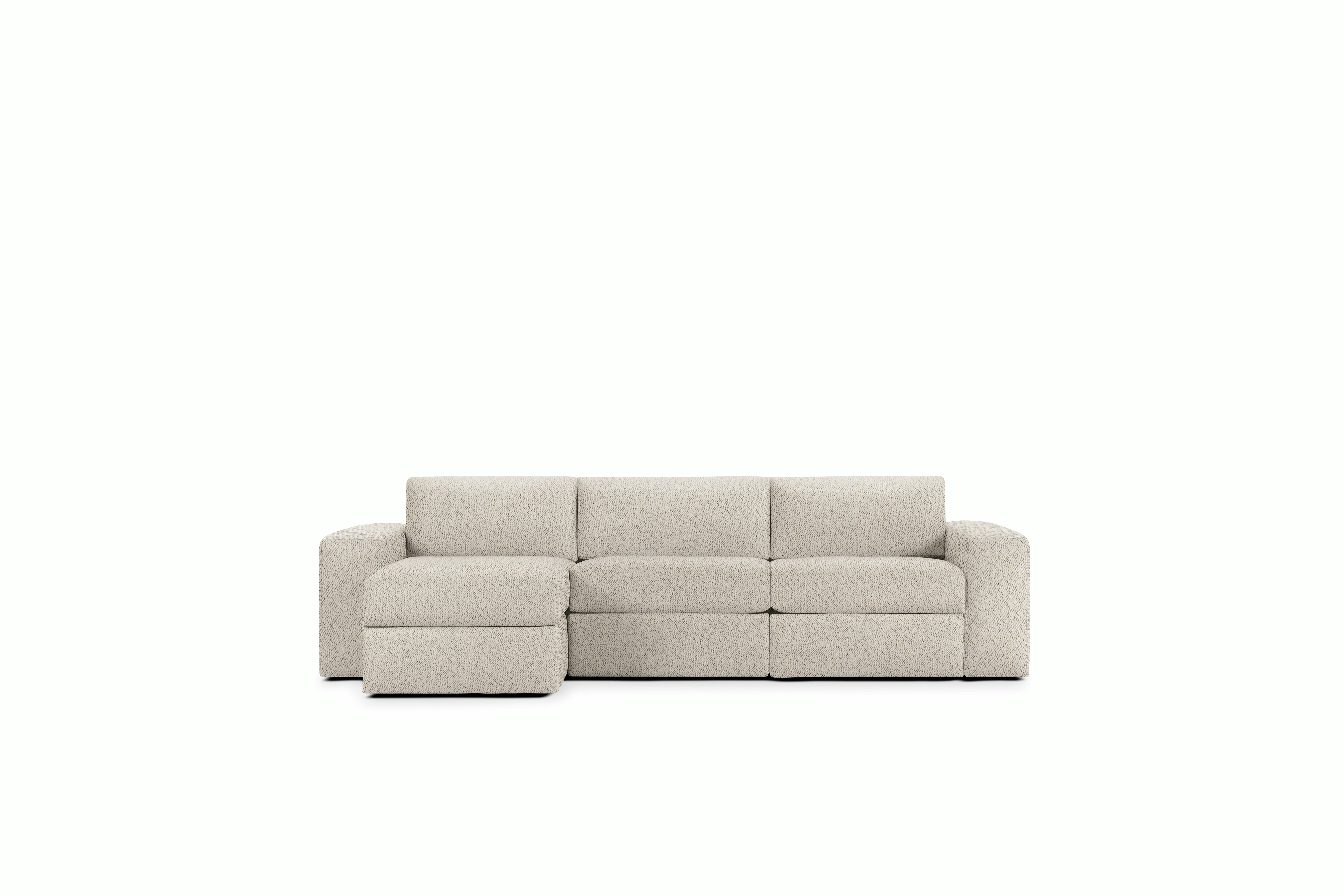 A Irvin Sectional Chaise in Melange Viewed from the front.