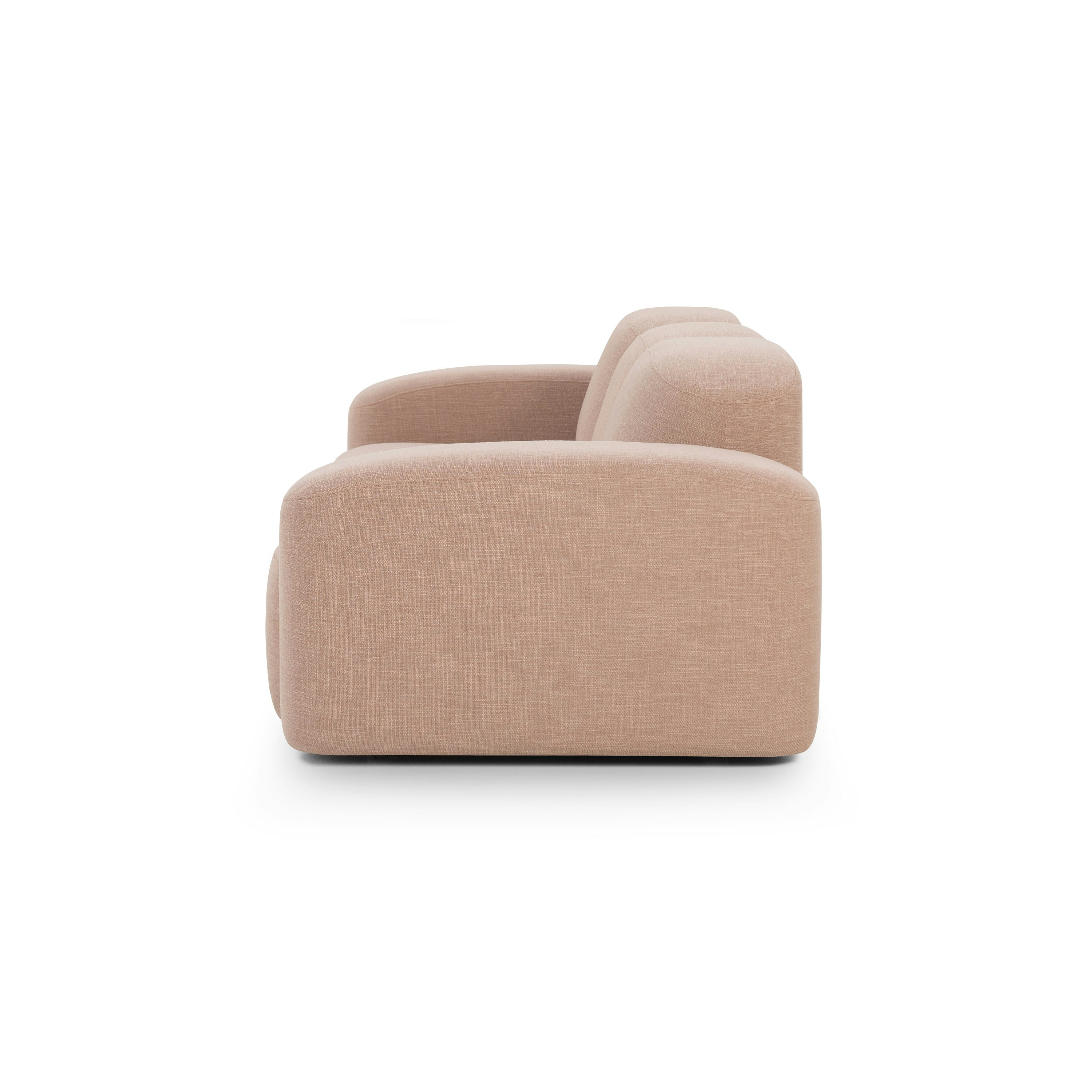 A Muse Sofa in Byron: Biscuit viewed from the side.