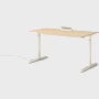 Renew S2S Embedded Power Desk - Standard,  29 x 58,  Veneer White Ash,  White / White,  Integrated Cord Management,  Hidden Power,  Standard,  T Leg