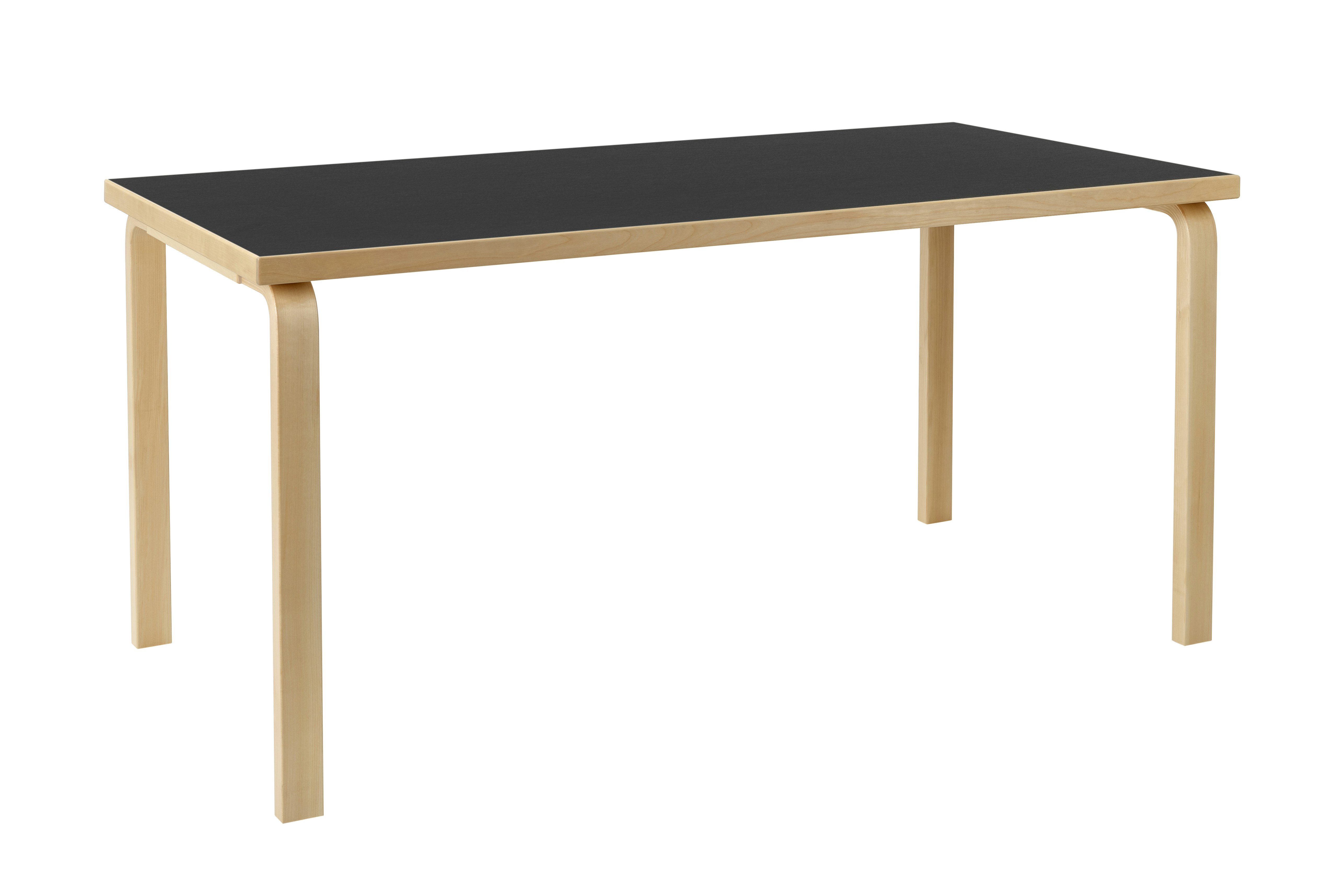 L-Leg Table - Rectangle, 59 Inch , Black Linoleum
