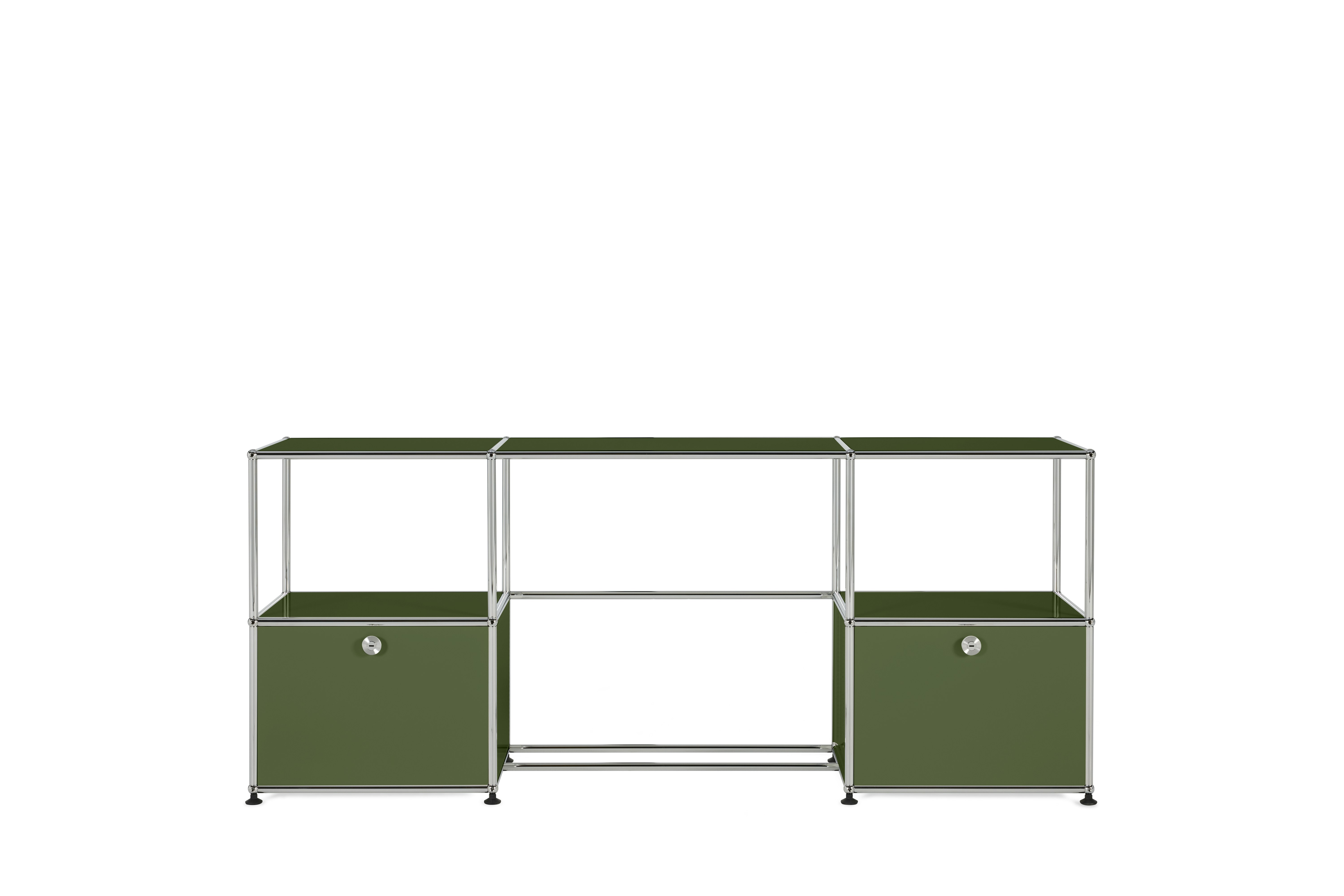 USM Haller Double Storage Desk - Olive