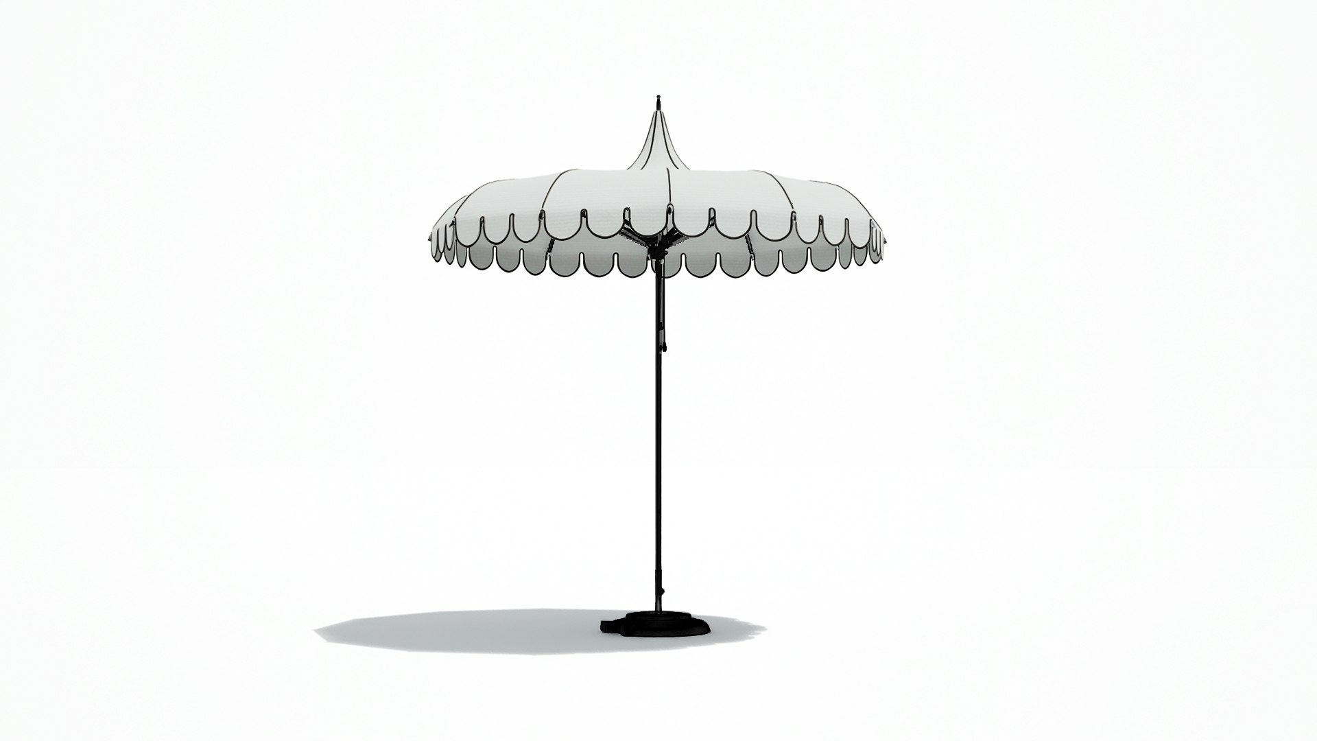 A Tuuci Ocean Master M1 Volaire Umbrella in Ecru Viewed from the front.