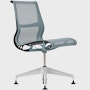 Setu Side Chair - No Arms,  Intercept,  Glacier,  Graphite,  Silver Alloy,  Glide