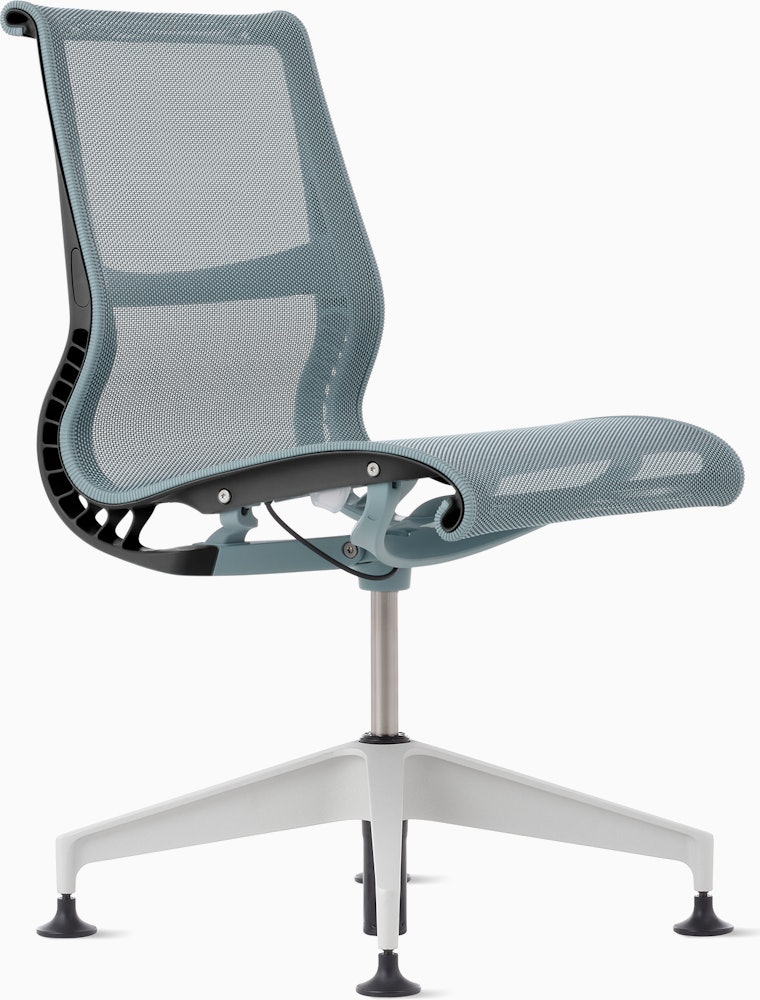 Setu Side Chair - No Arms,  Intercept,  Glacier,  Graphite,  Silver Alloy,  Glide