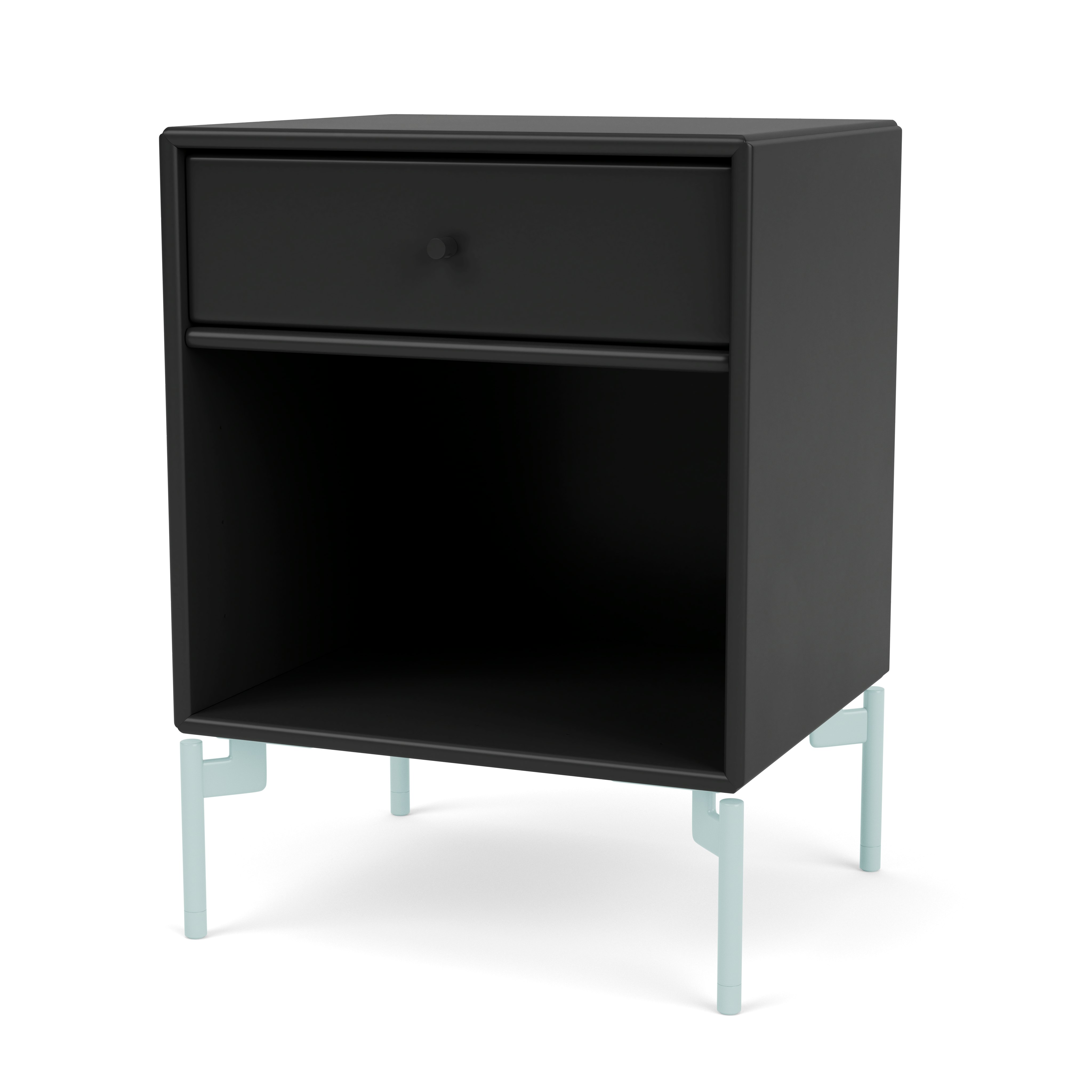 Dream Bedside Table - Black, Flint Legs