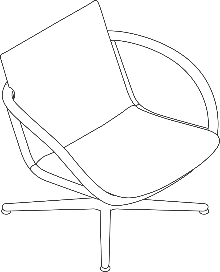 A line drawing - Full Loop Lounge Chair