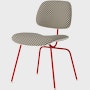 Eames Molded Plastic Dining Chair (EC-127) - Side Chair, Upholstered, White, Checker, Black / White, Blaze
