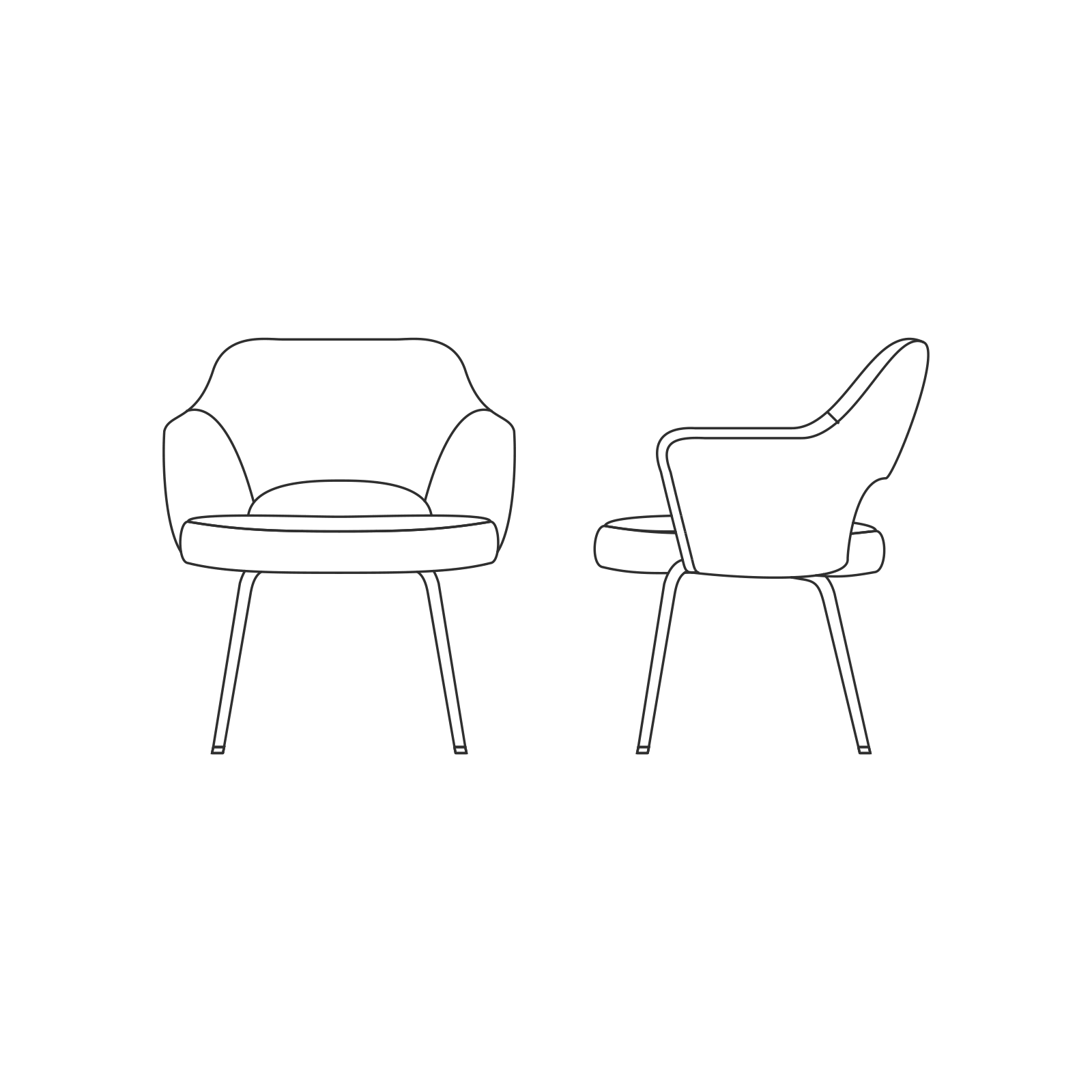 Armchair - Metal Legs