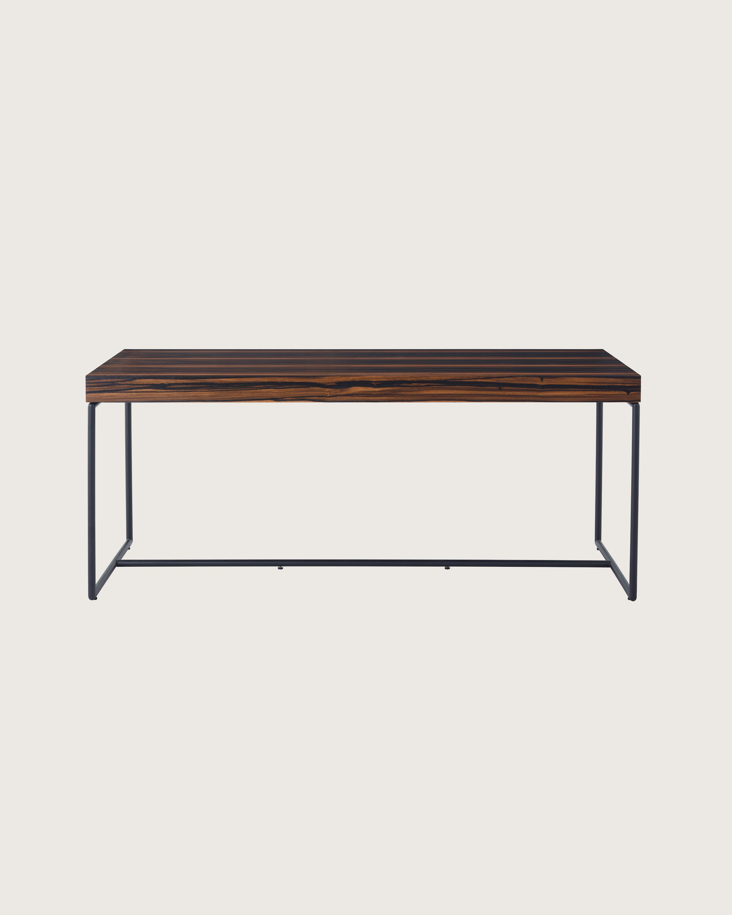 Domino Desk with ebony top and black base.