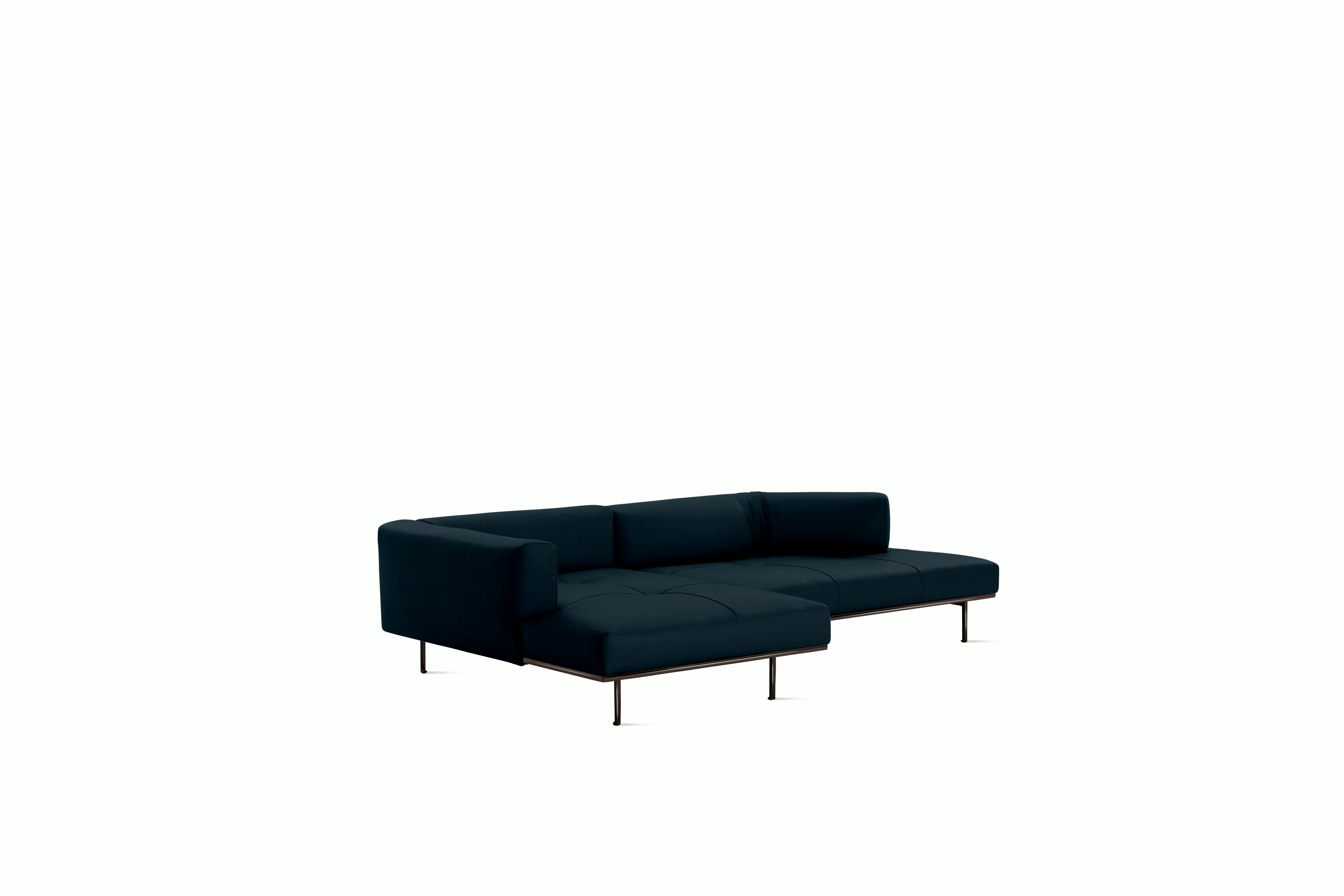 Matic Sectional - M18 Config - One-Arm Sectional,  Right,  Quilted,  Iseo,  Dark Blue,  Charcoal