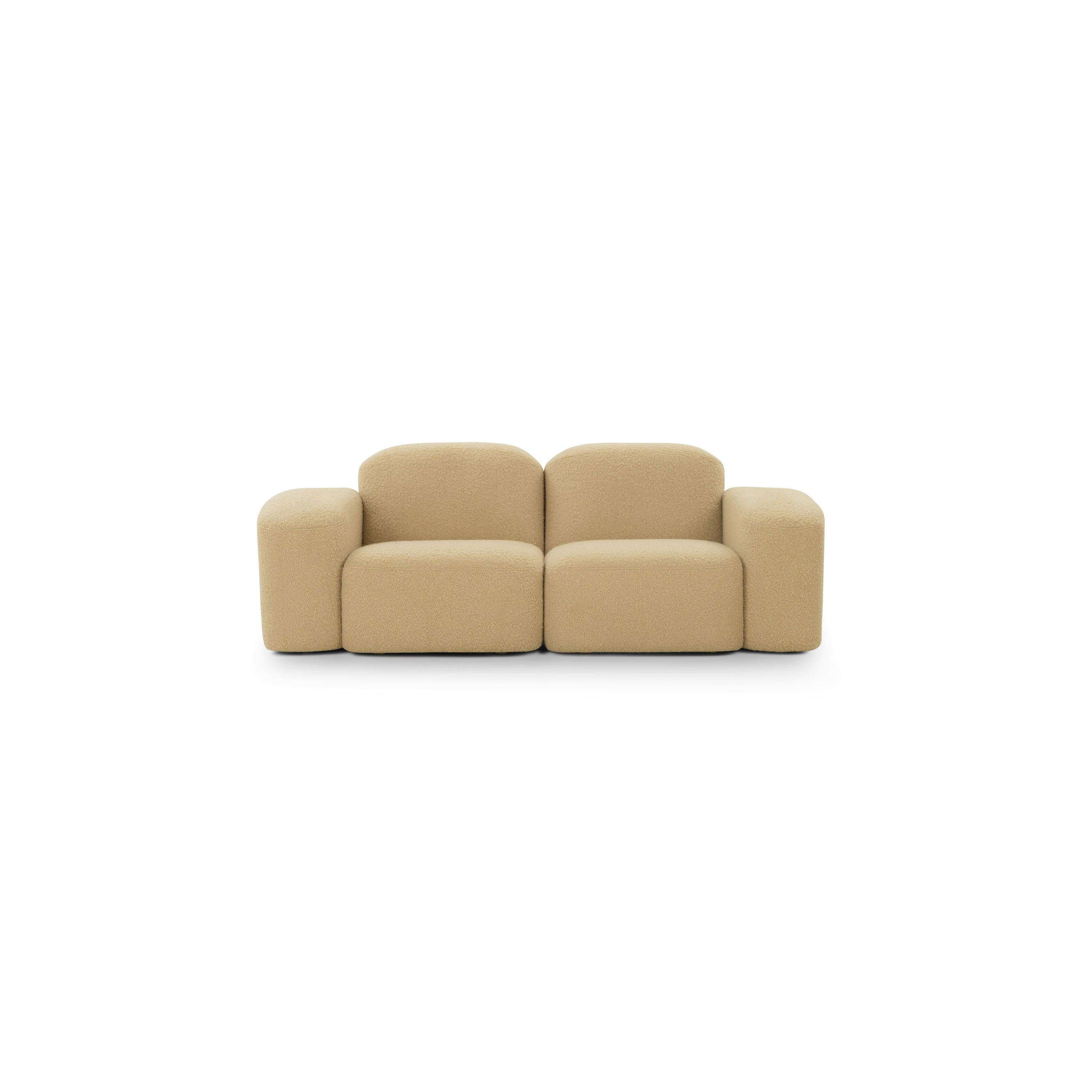 A Muse Sofa in Airlie: Camel viewed from the front.