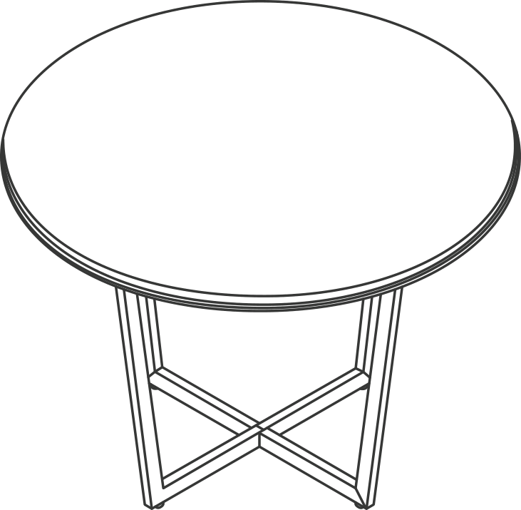 A line drawing - Highline Meeting Table | Round
