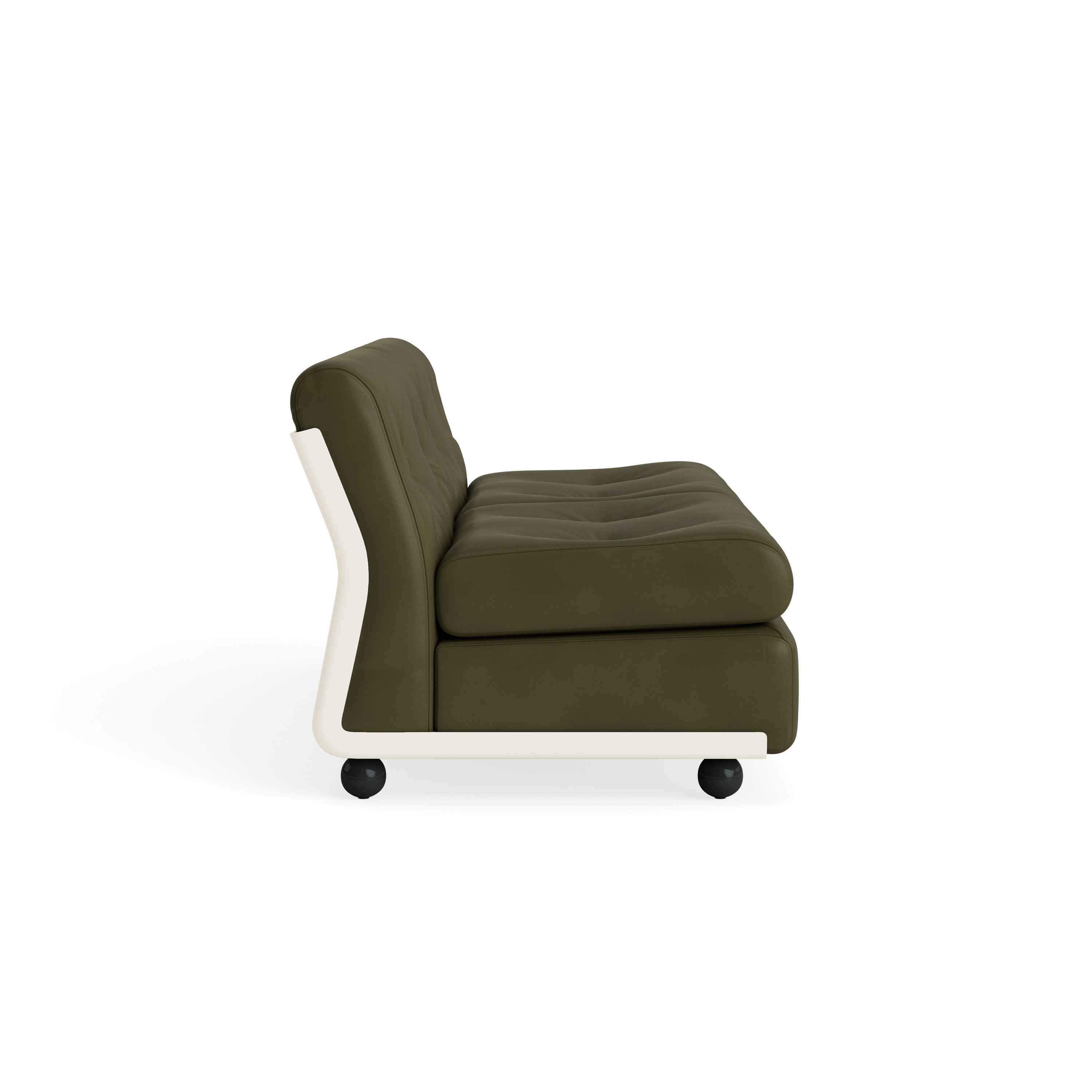 Amanta Sofa - Two Seater, Sense Leather, Forest Green, Cream Beige
