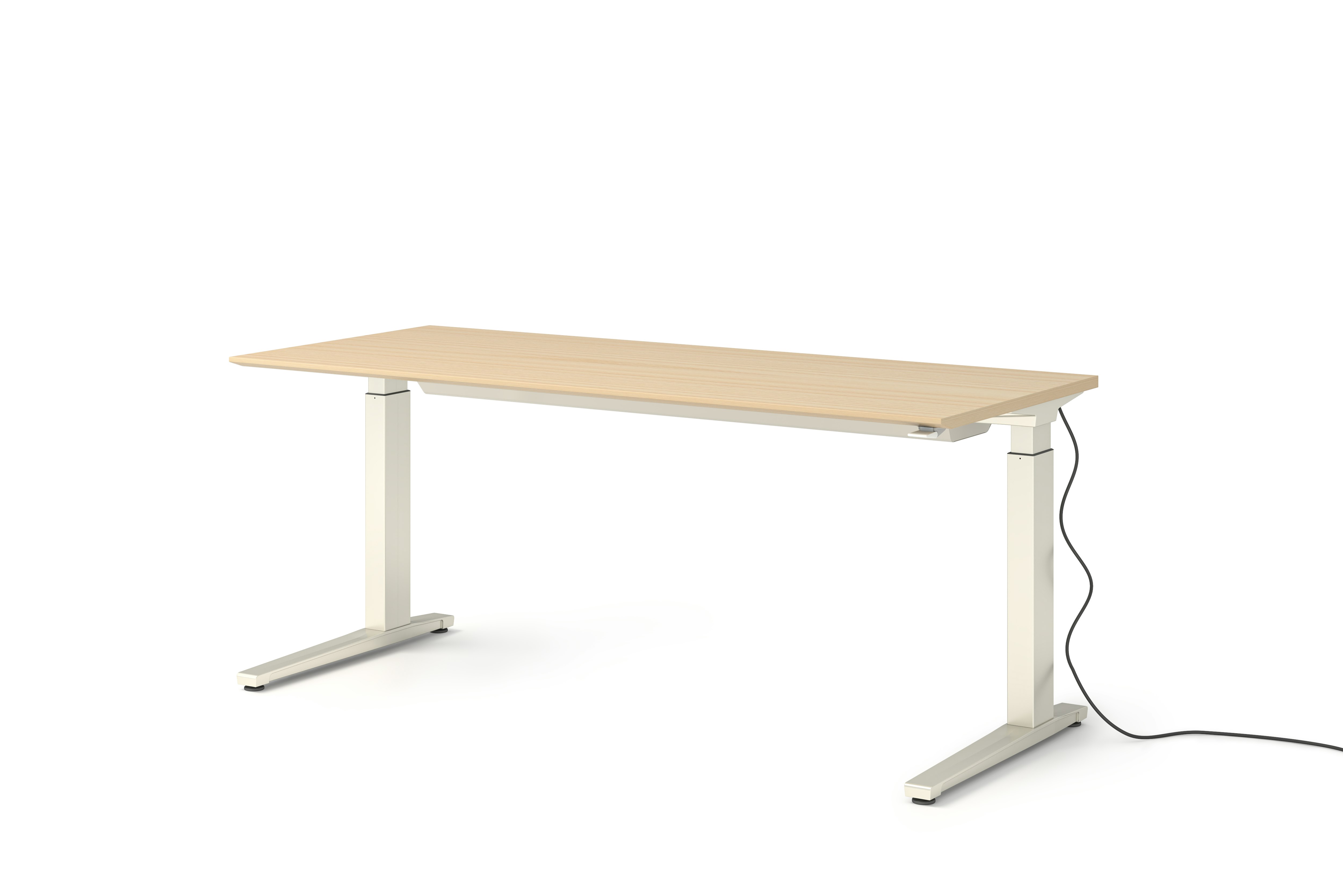 Renew Sit-To-Stand Desk - 29x70,  Veneer White Ash White,  Standard Power