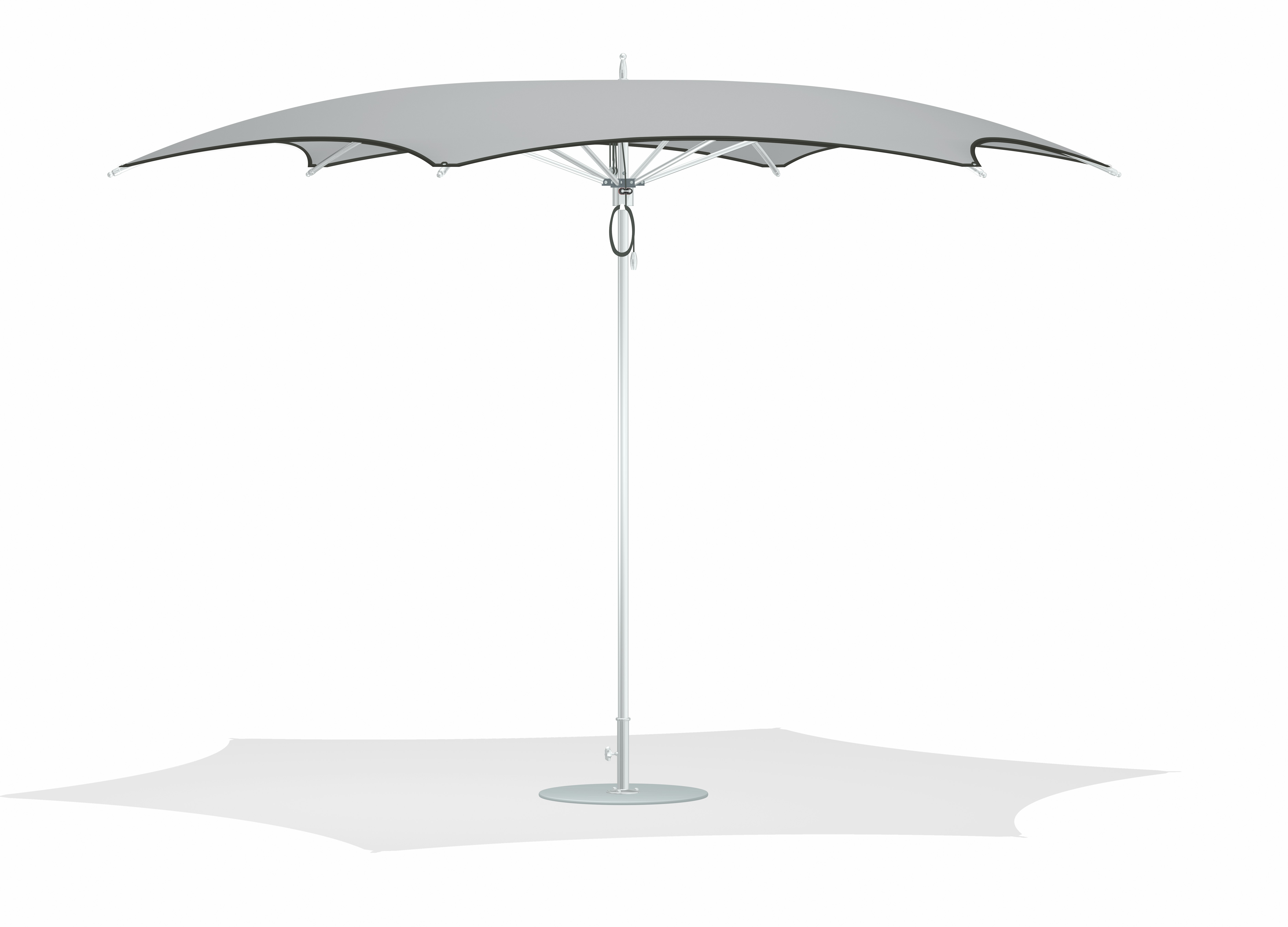 Softlands Outdoor Sofa - polished-aluminum,  pearl,  smoke,  piped-edge