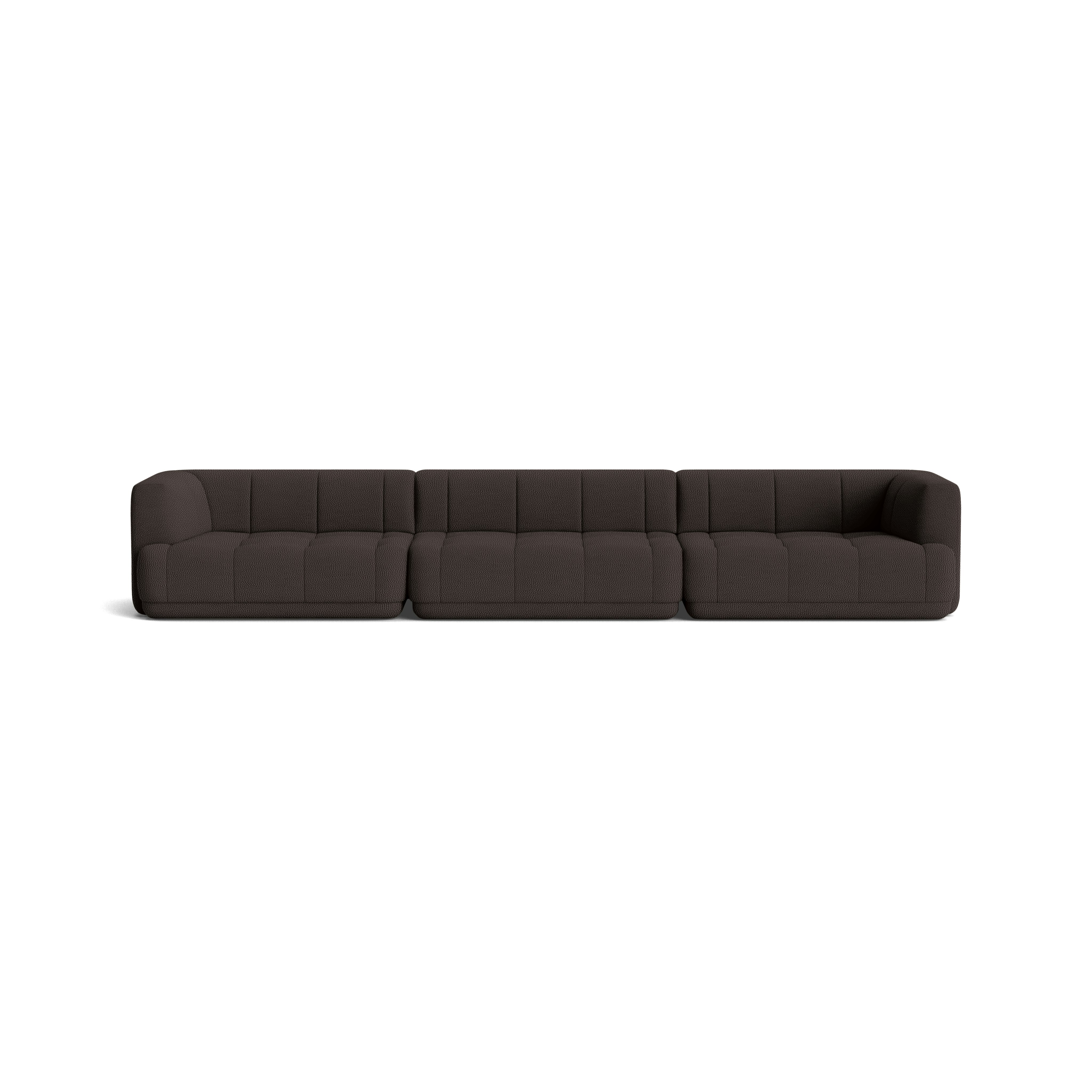 A Quilton Modular Sofa - 167.75 Inch, Turf, Dark Brown in Turf viewed from the front.