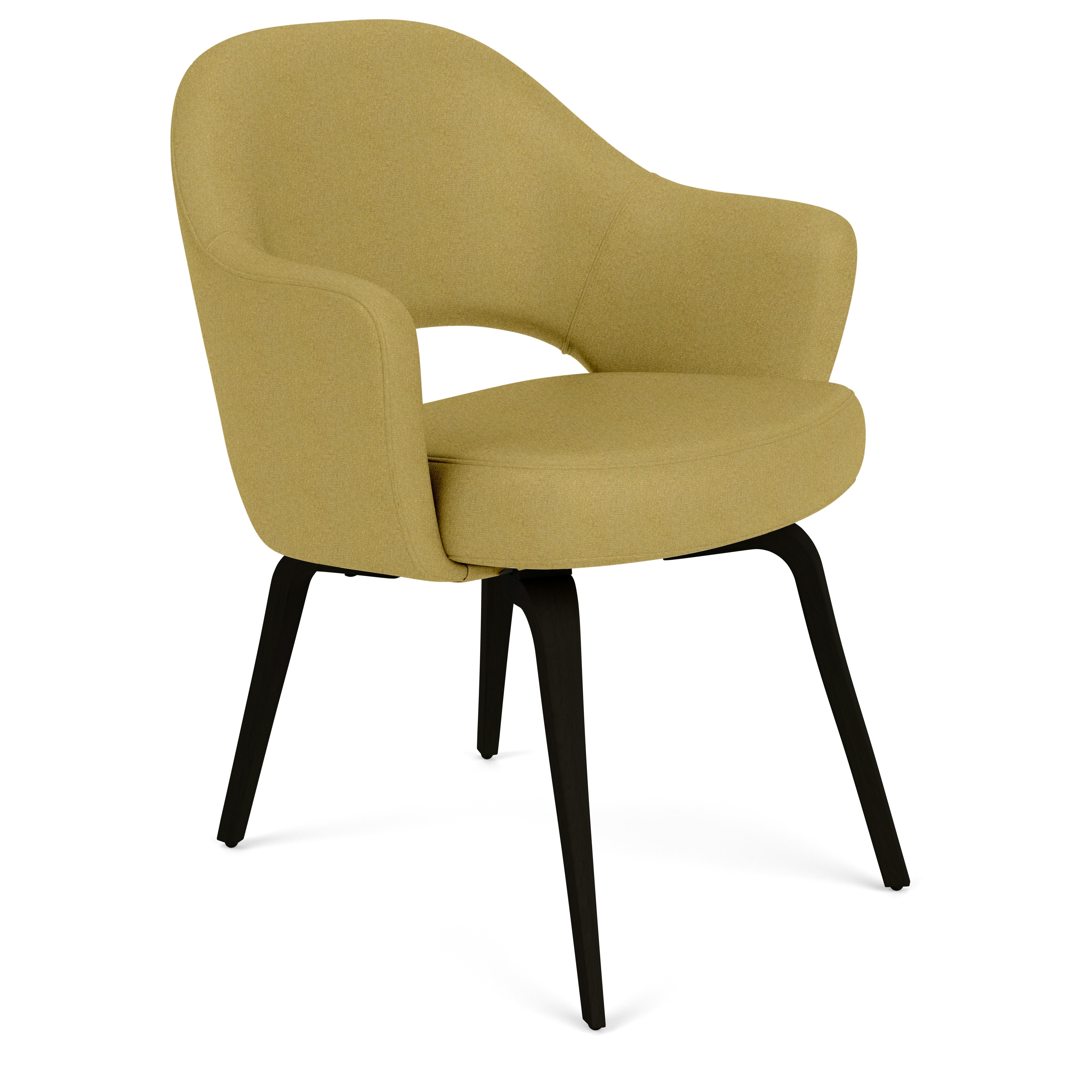 Saarinen Executive Armchair - Aegean,  Caper,  Ebonized Walnut