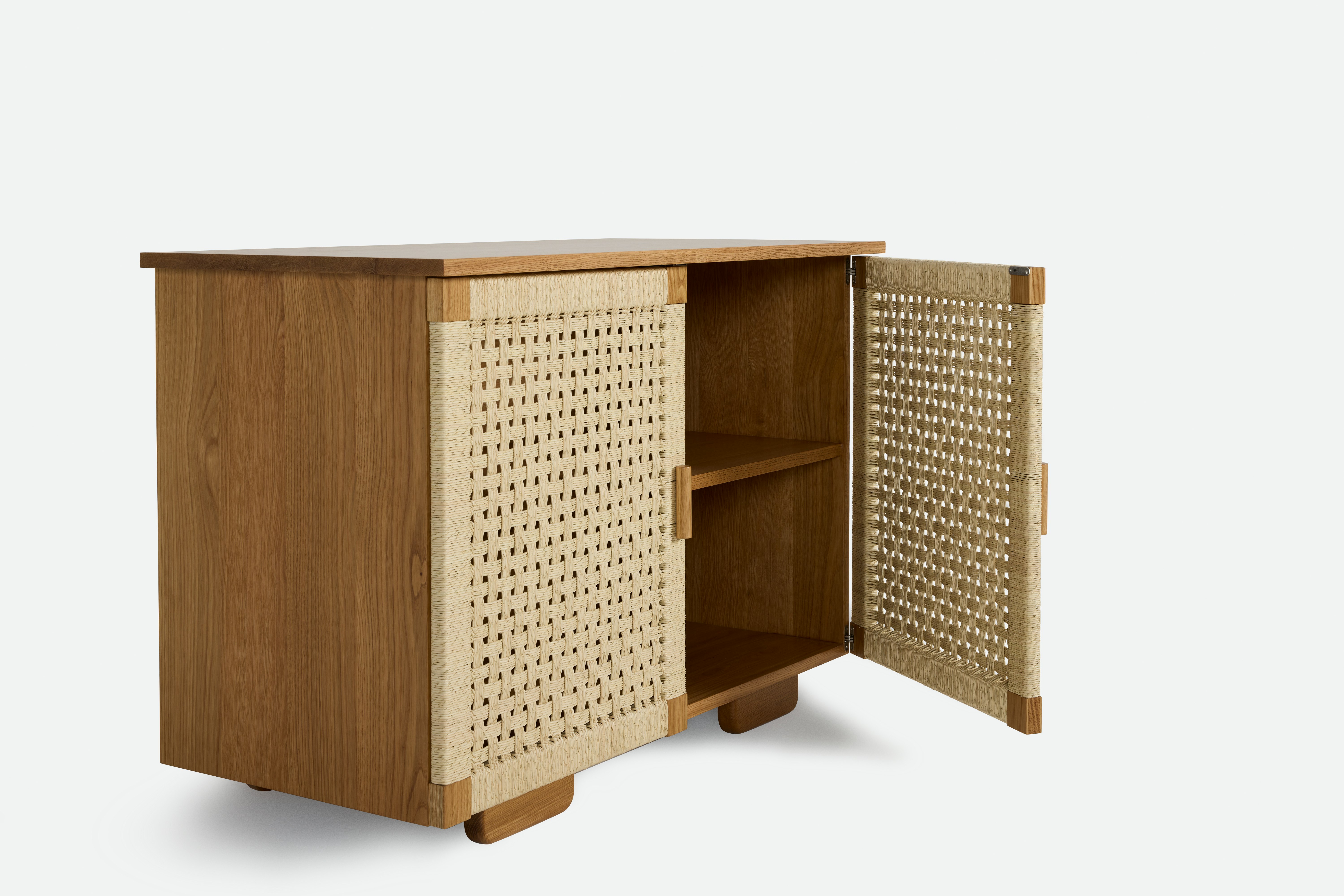 Woven Credenza - 2-door,  oak