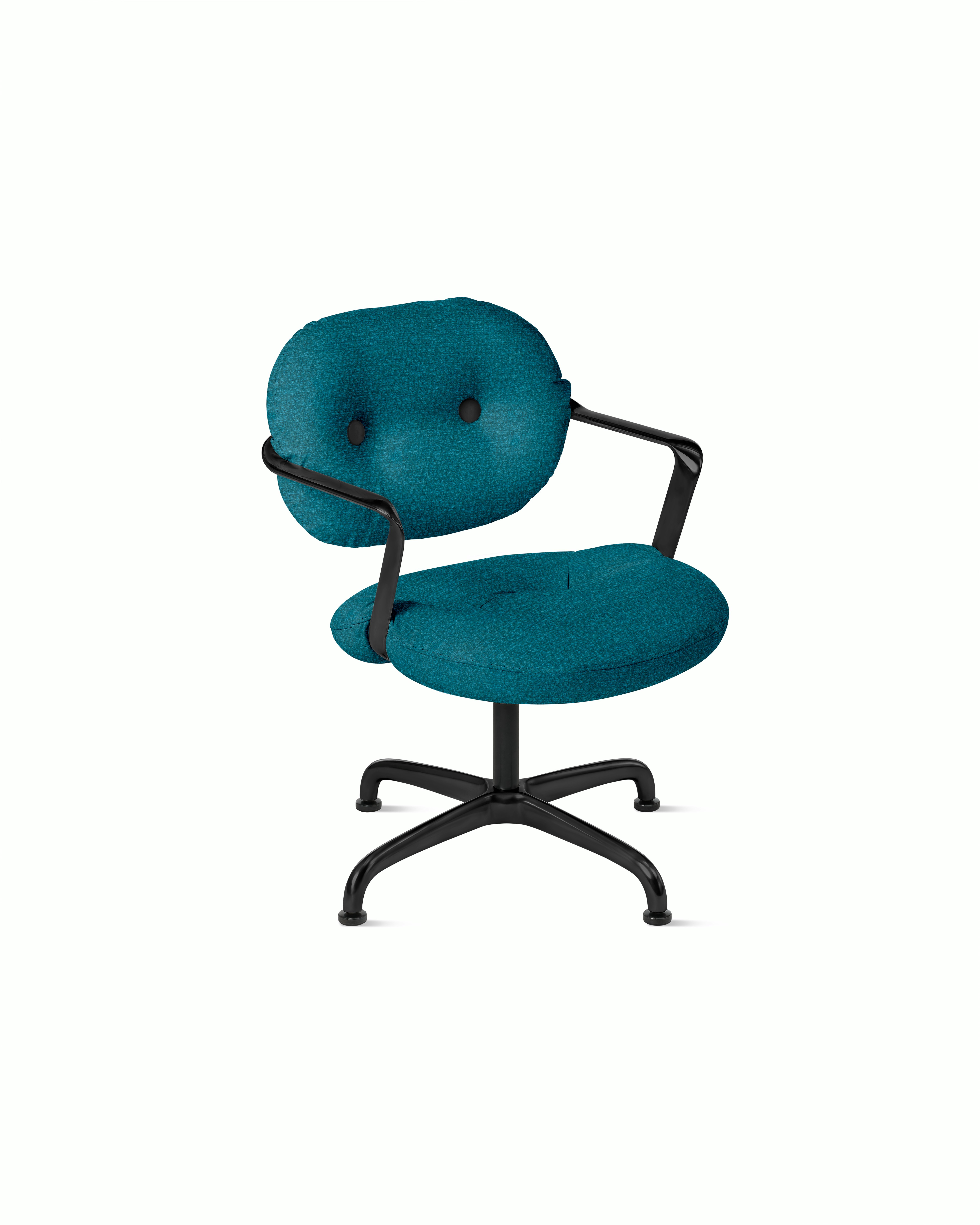 Morrison Hannah Occasional Chair - With Arms,  Knoll Boucle,  Aegean,  Black,  Glides FSC Certified
