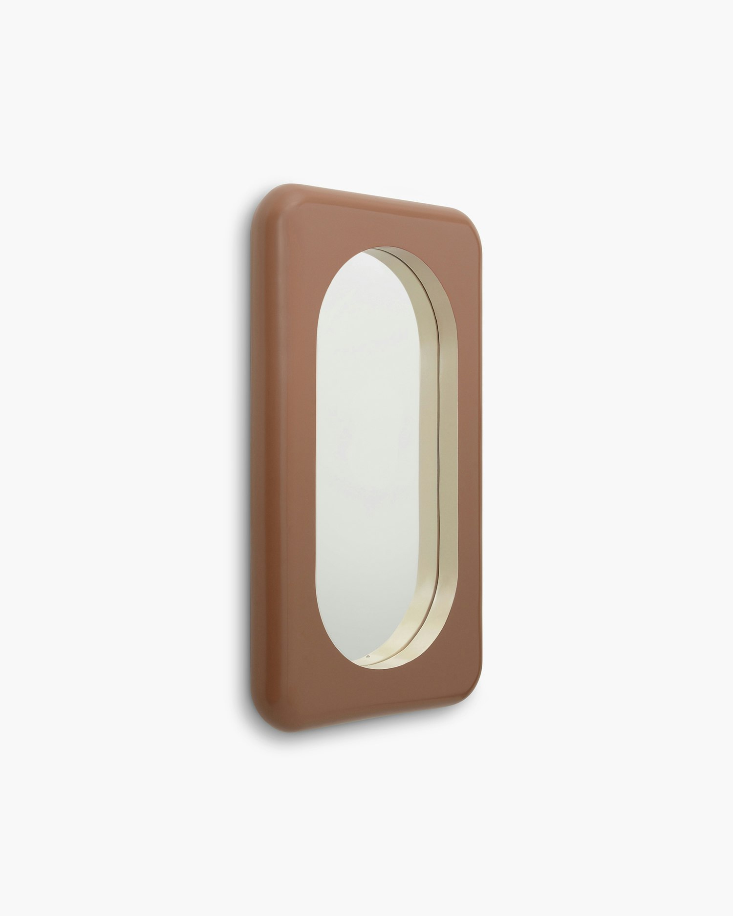 Bezel Mirror, Chocolate and Pearl