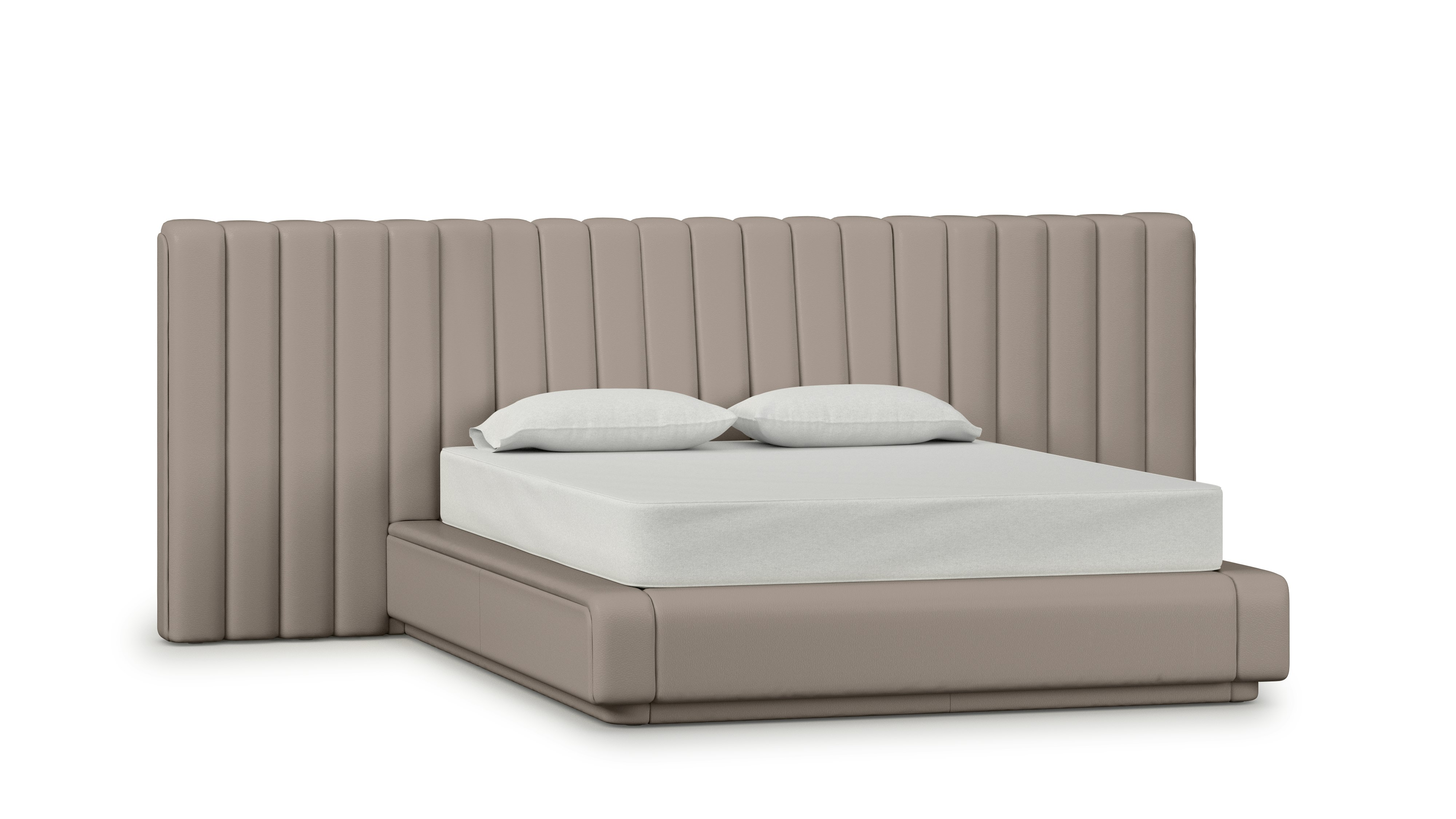 Ostling Bed - Queen,  Wide,  Prone Leather,  Lute