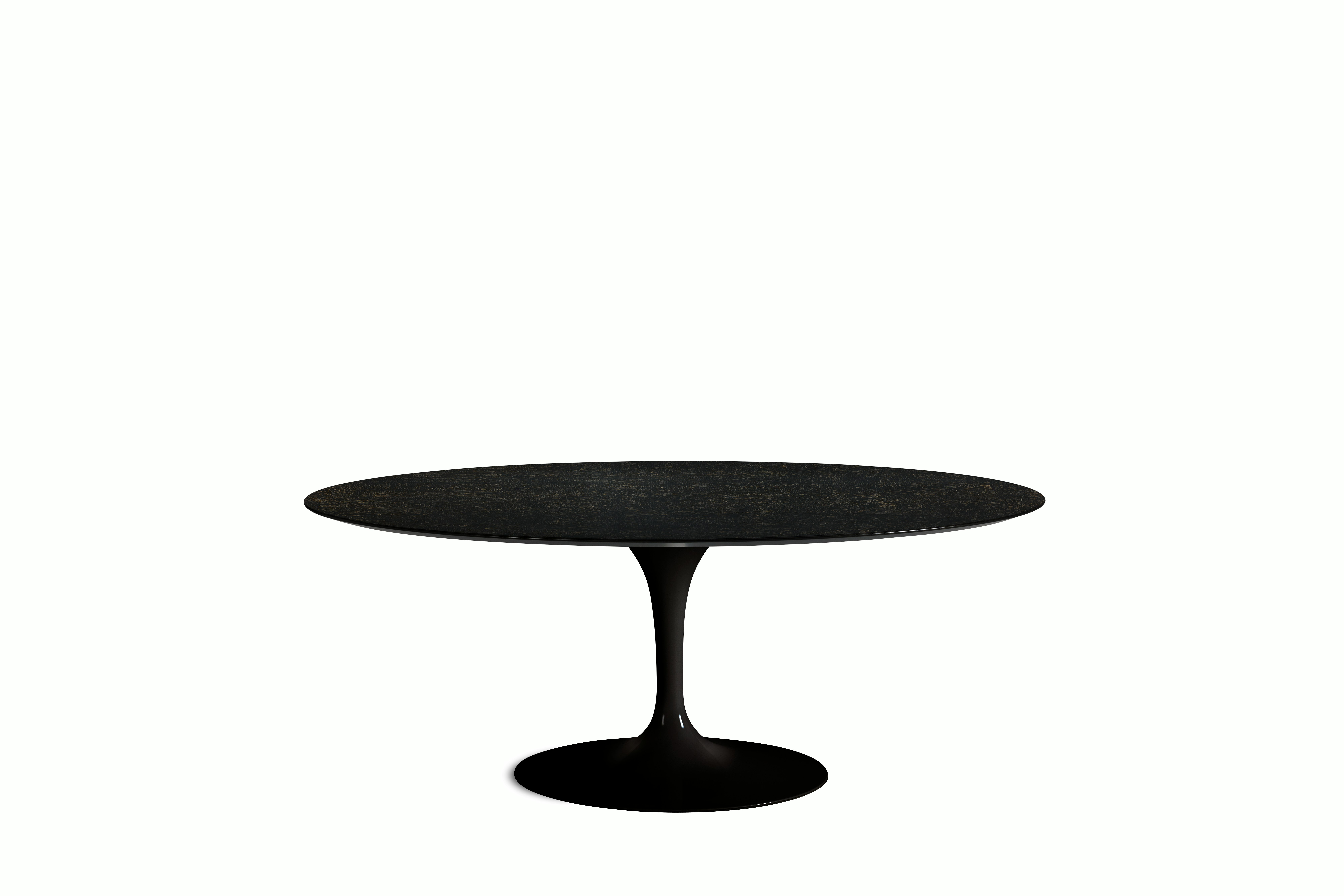 Saarinen Dining Table - Oval, 72 Inch, Veneer, Topo Noir, Black Base