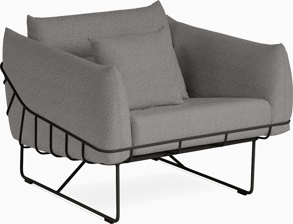 Wireframe Chair - Whim,  Pewter,  Black