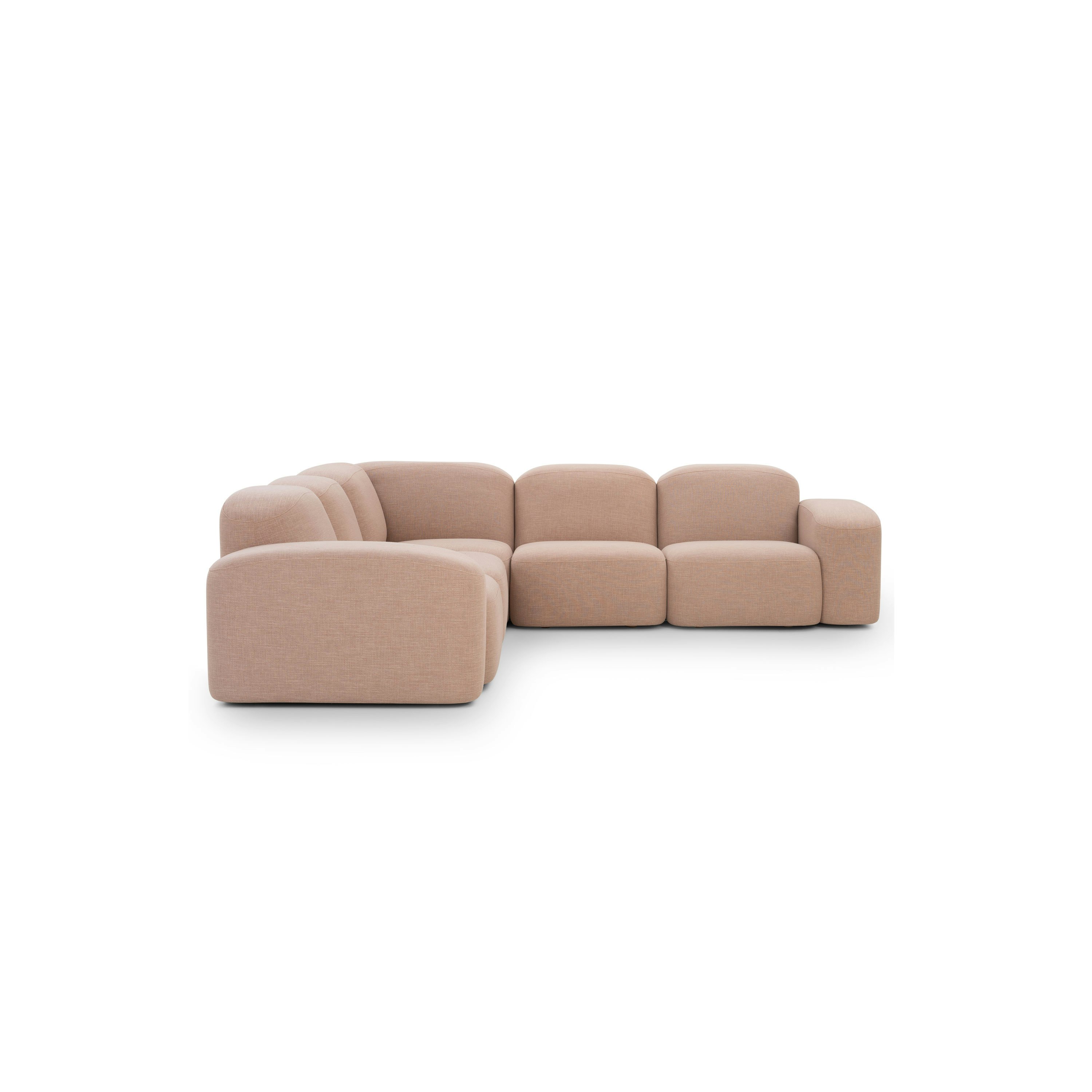 A Muse Corner Sectional in Byron: Biscuit viewed from an angle.