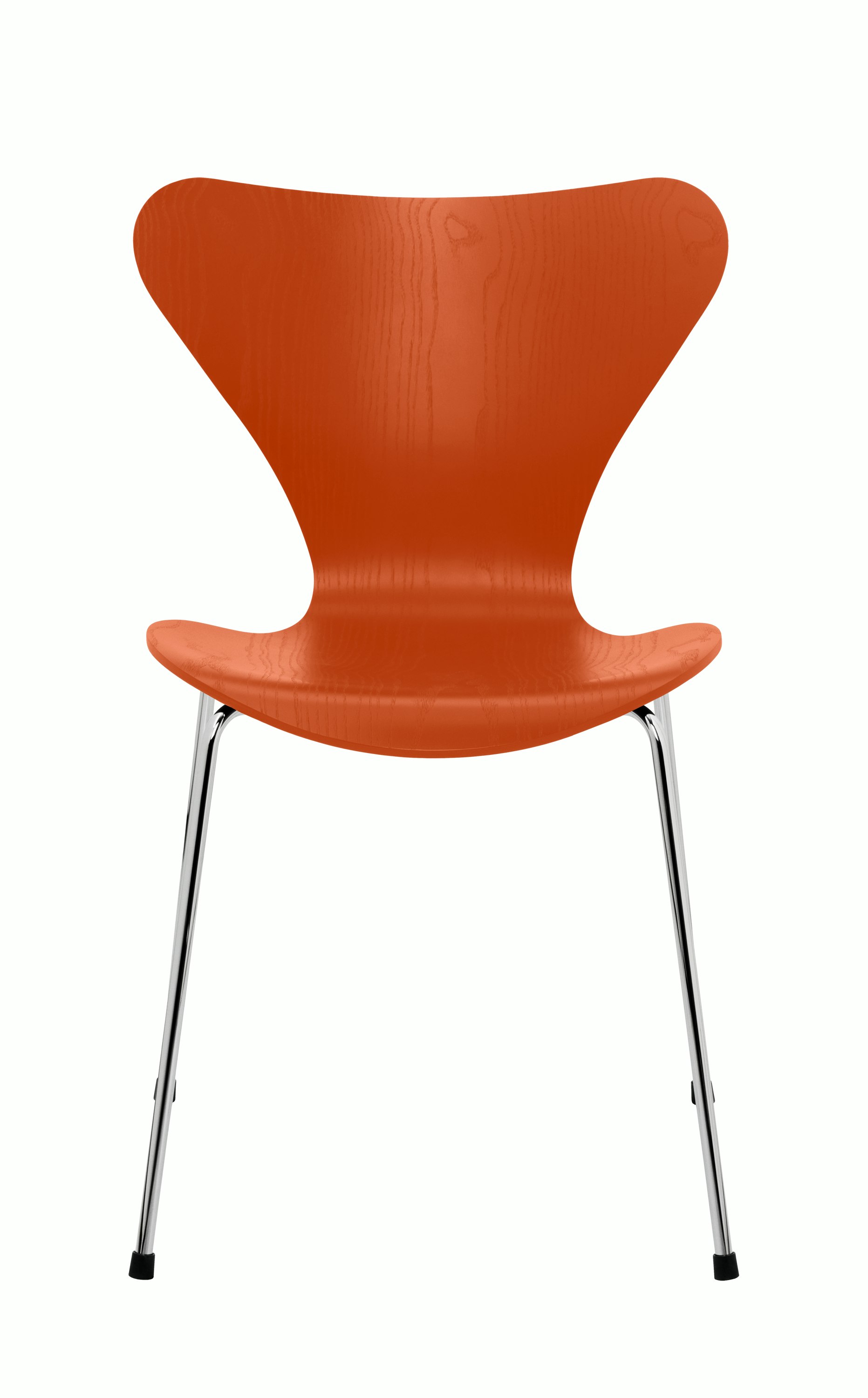 Series 7 Chair - Colored Ash, Paradise Orange, Chromed Steel