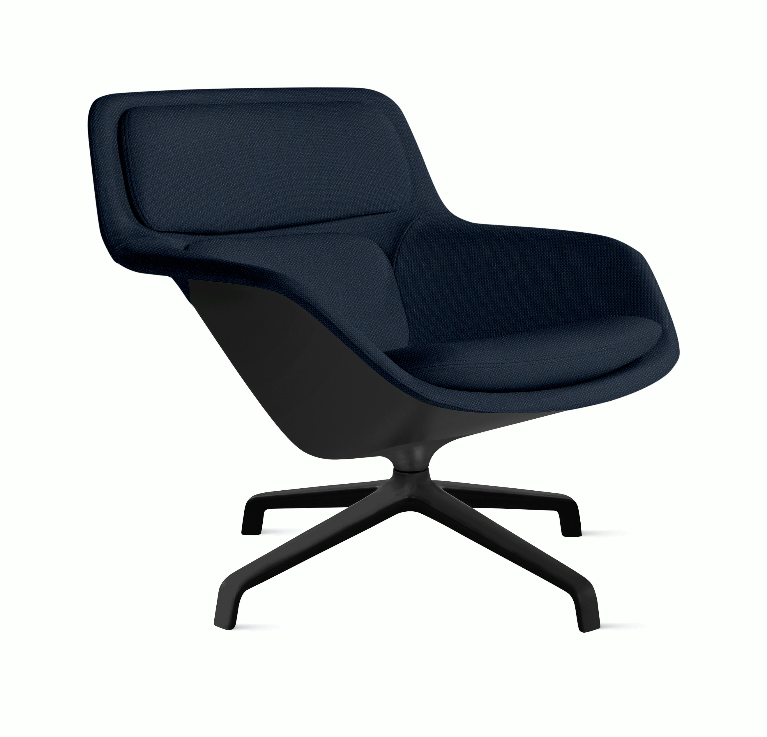 Striad Lounge Chair - Low Back,  Mode,  Society,  Black,  4-Star Swivel,  Black