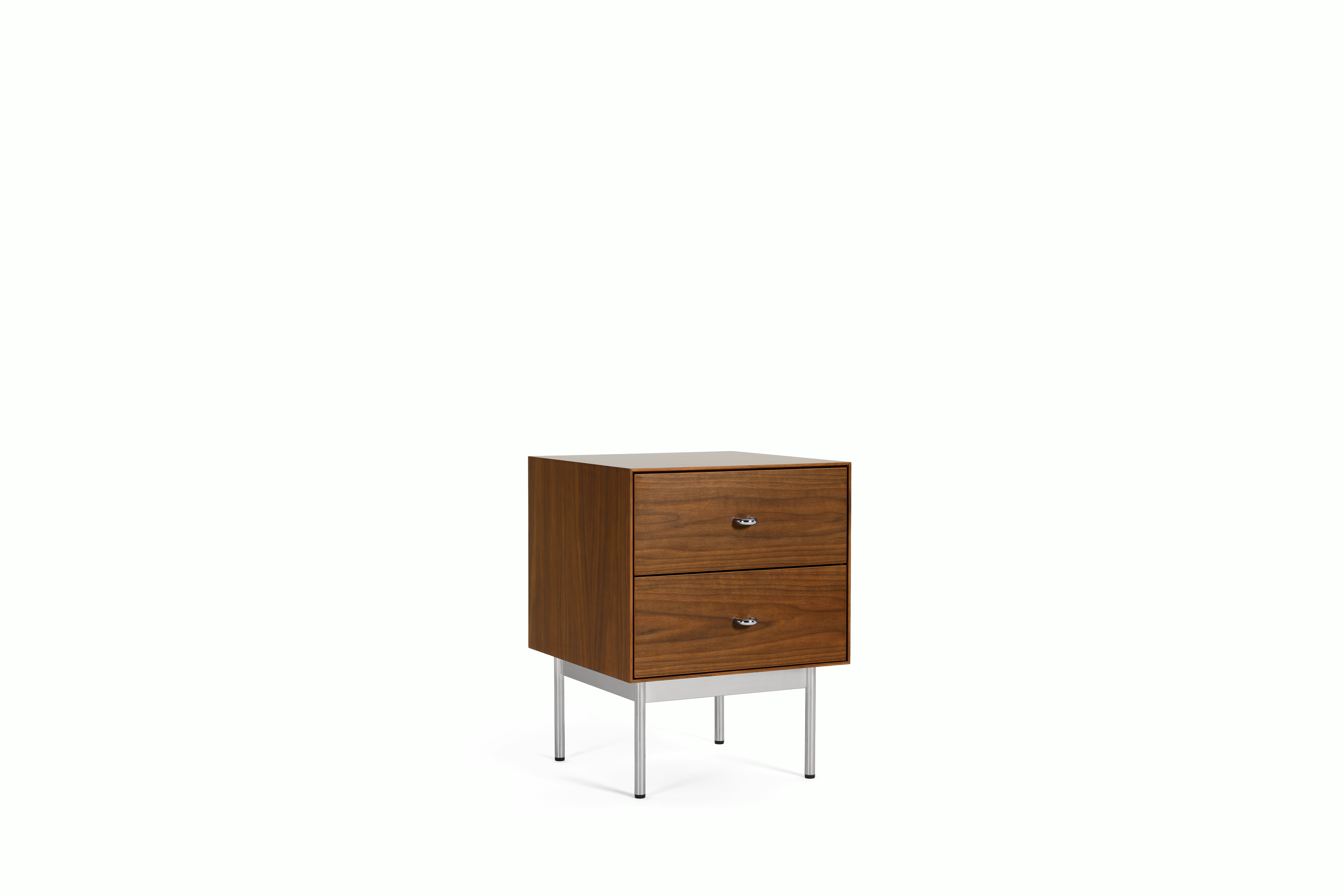 Loop Bedside Table - Large, Walnut, Chrome